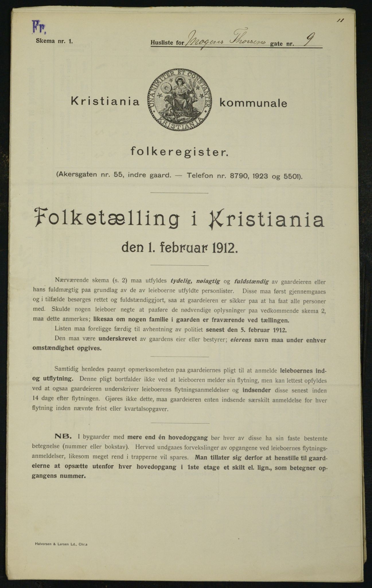 OBA, Municipal Census 1912 for Kristiania, 1912, p. 66106