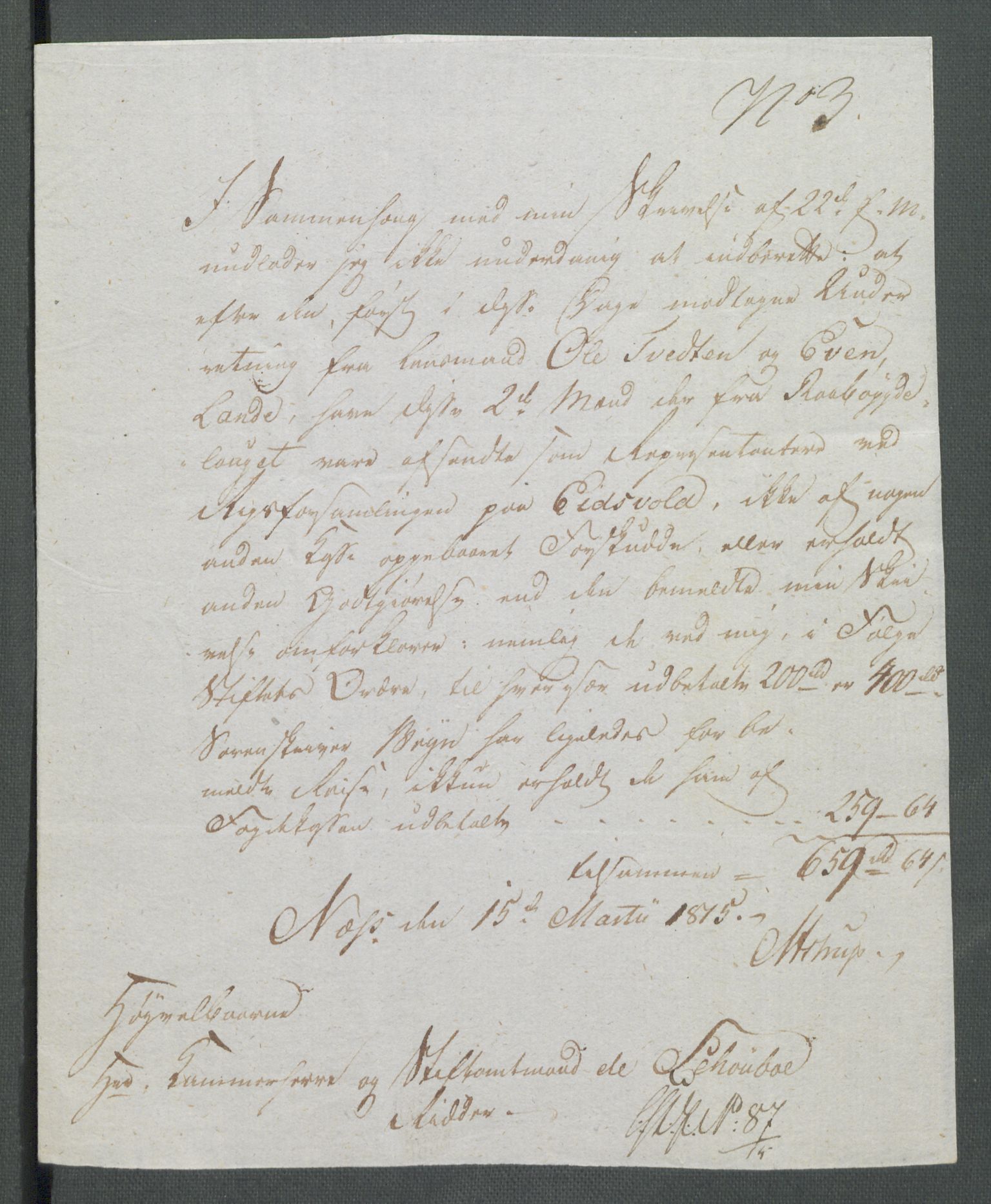 5. departement for finans-, handels- og tollfaget, AV/RA-S-3893/C/Cb/L0014: Regninger fra Riksforsamlingens deputerede, 1814, p. 85