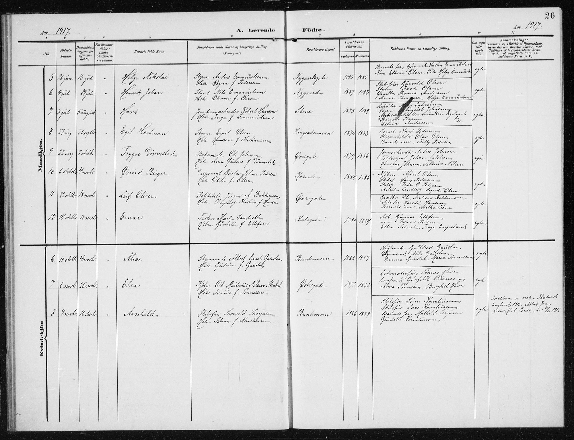 Vestre Moland sokneprestkontor, AV/SAK-1111-0046/F/Fb/Fba/L0002: Parish register (copy) no. B 2, 1904-1934, p. 26