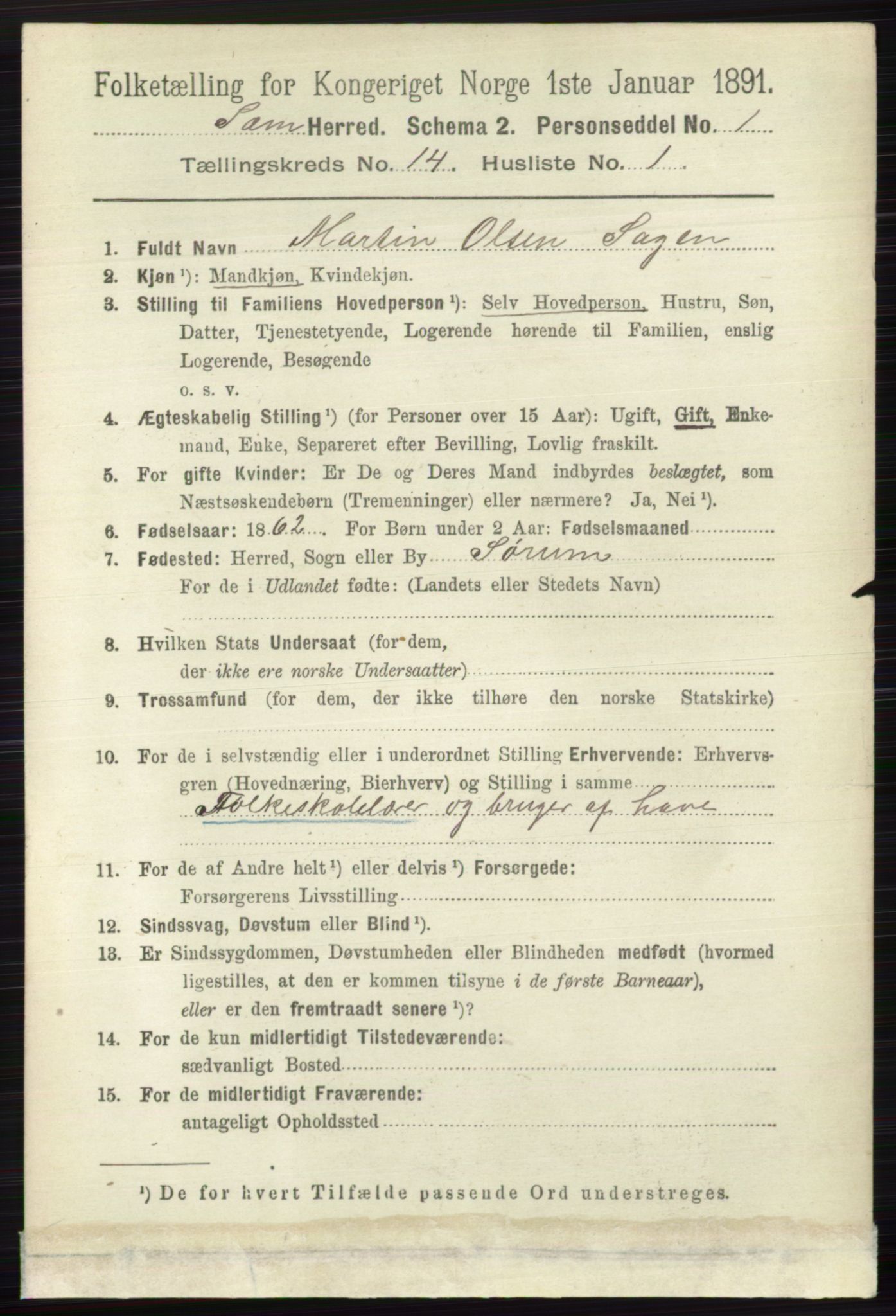 RA, 1891 census for 0721 Sem, 1891, p. 7023