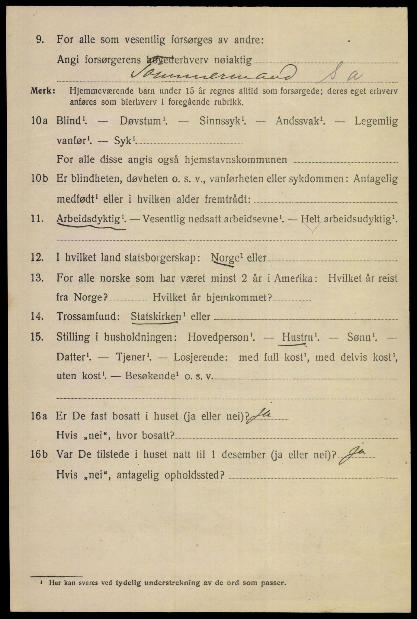 SAKO, 1920 census for Kongsberg, 1920, p. 5823