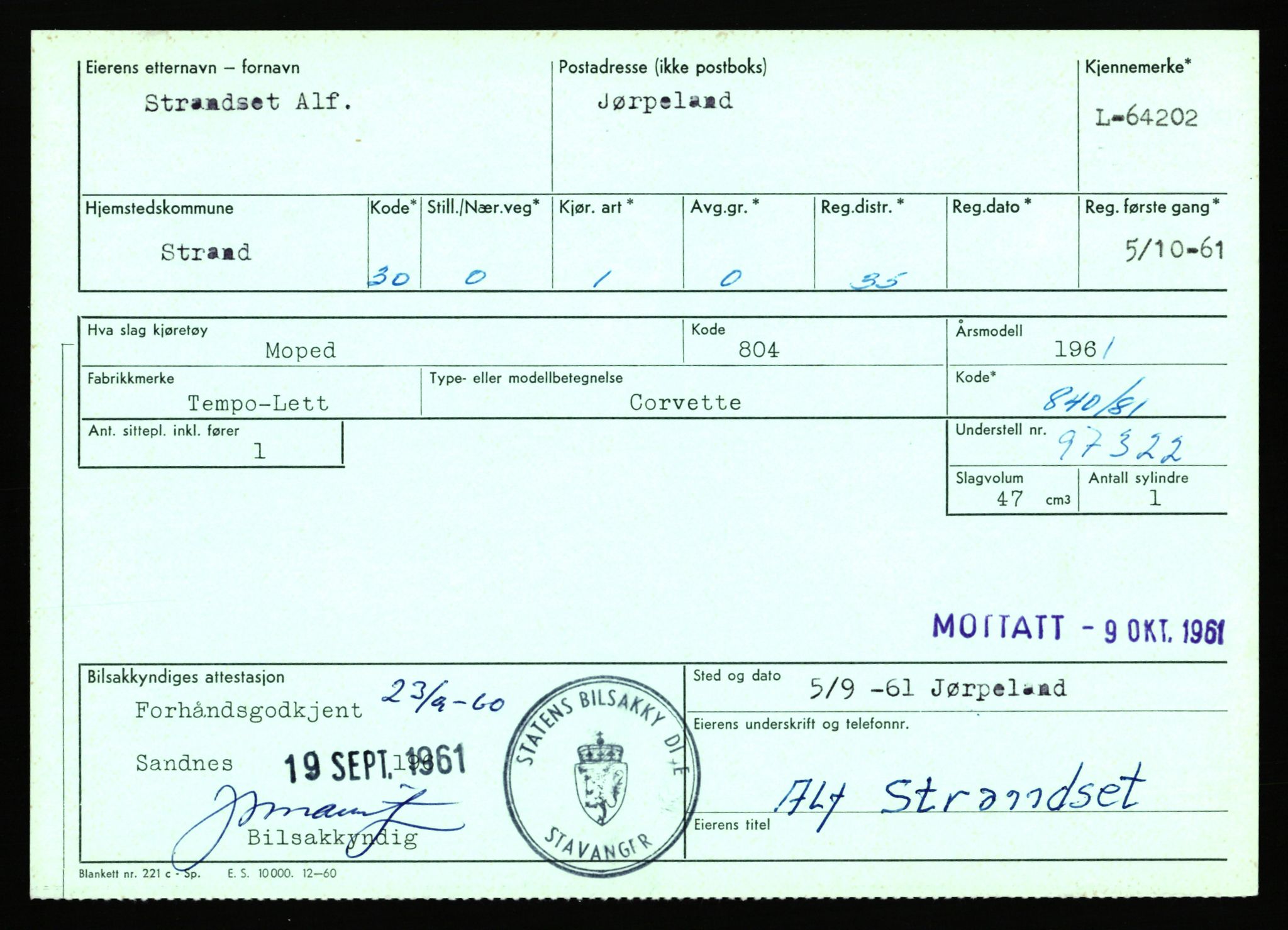 Stavanger trafikkstasjon, AV/SAST-A-101942/0/F/L0064: L-63800 - L-65399, 1930-1971, p. 798