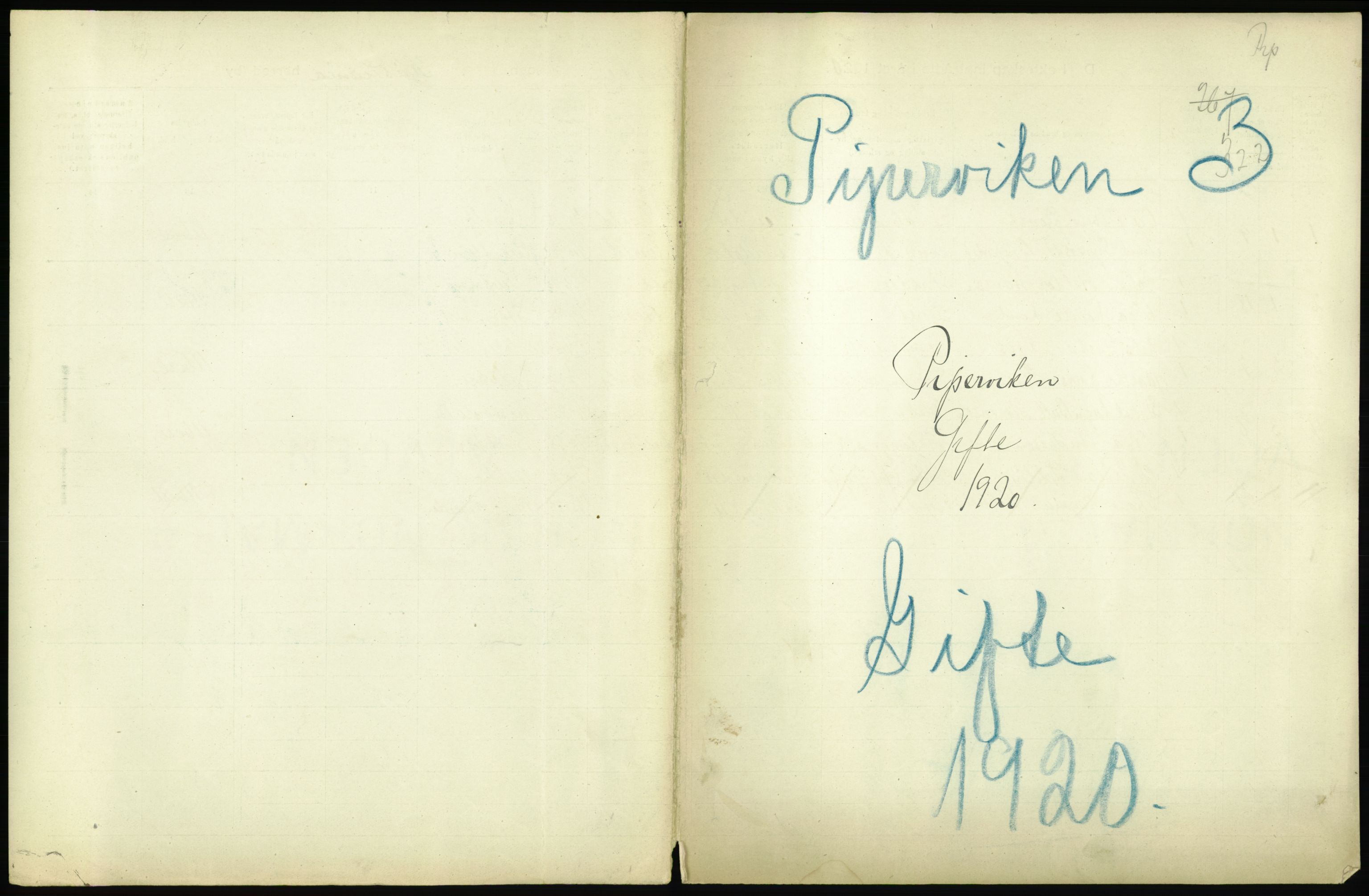 Statistisk sentralbyrå, Sosiodemografiske emner, Befolkning, AV/RA-S-2228/D/Df/Dfb/Dfbj/L0012: Kristiania: Gifte, 1920