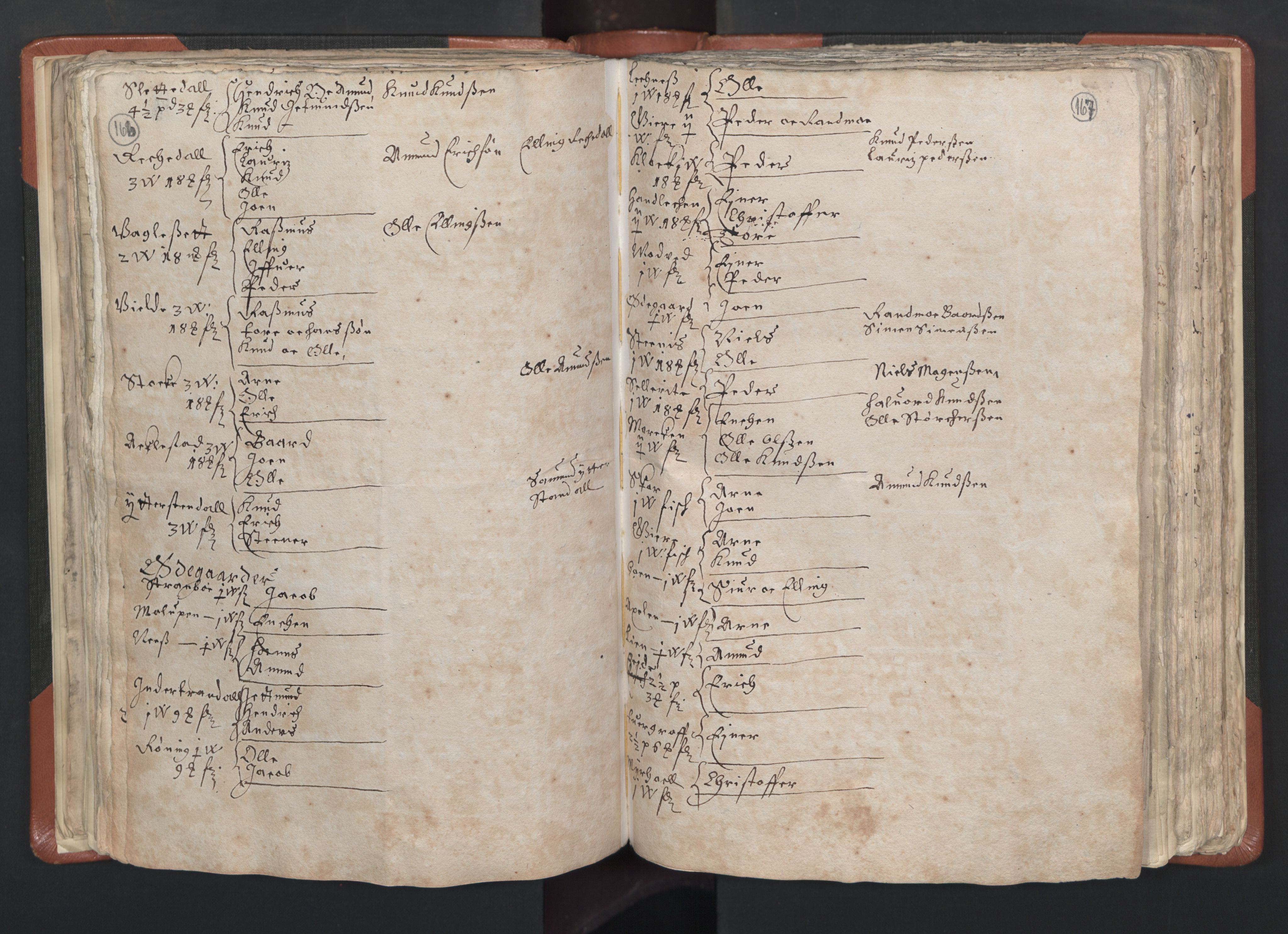 RA, Vicar's Census 1664-1666, no. 26: Sunnmøre deanery, 1664-1666, p. 166-167