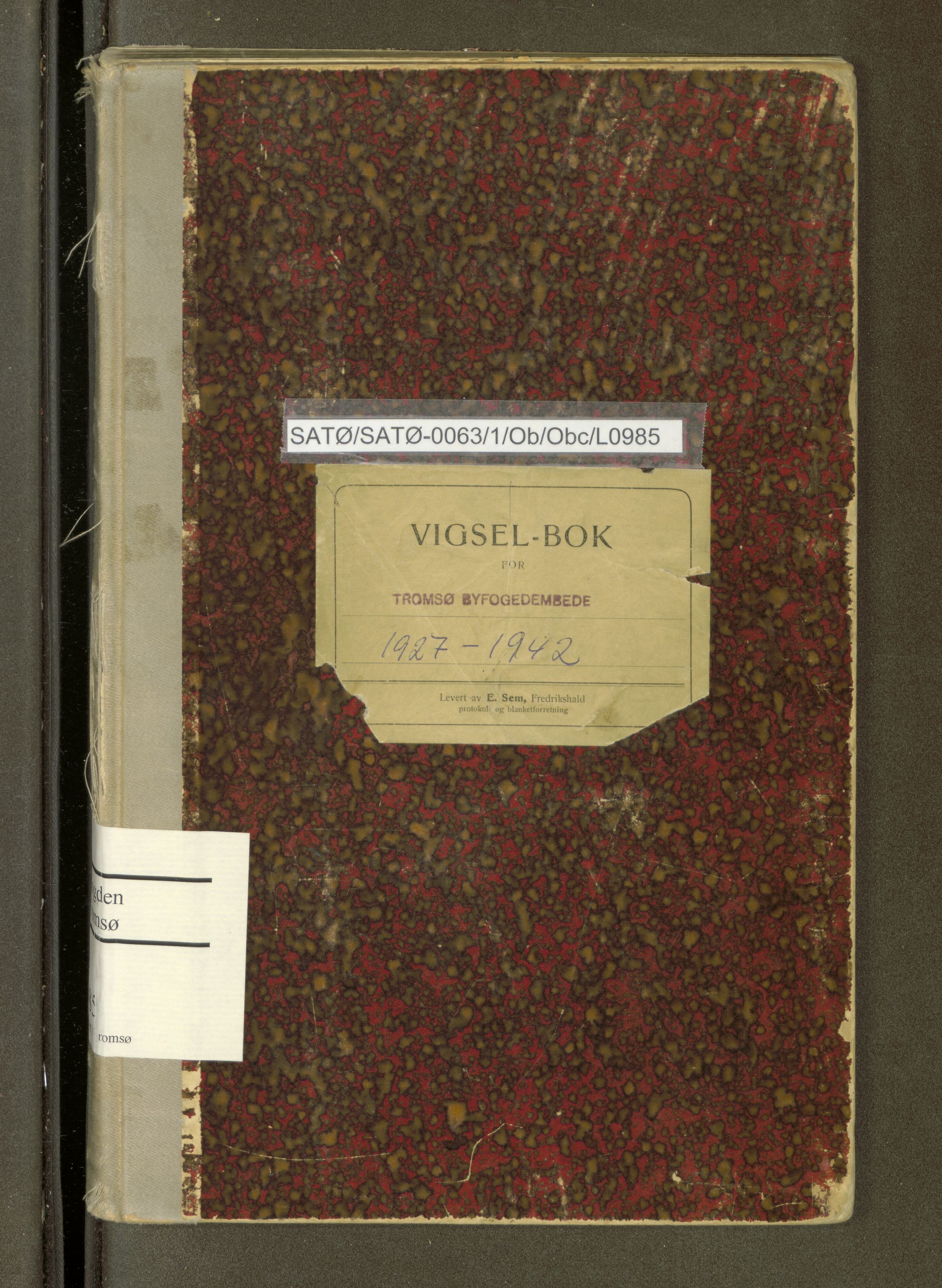 Tromsø byfogd/byrett, AV/SATØ-SATØ-0063/1/Ob/Obc/L0985: Vigselsbok, 1927-1942