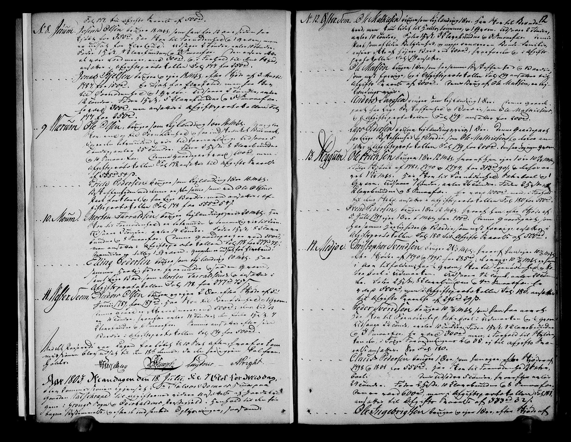 Rentekammeret inntil 1814, Realistisk ordnet avdeling, AV/RA-EA-4070/N/Ne/Nea/L0153: Namdalen fogderi. Deliberasjonsprotokoll, 1803, p. 13