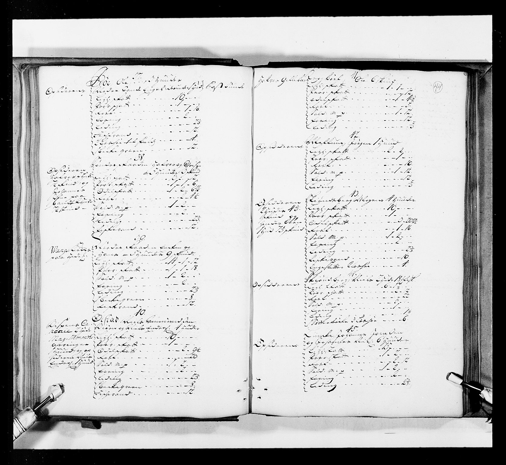 Stattholderembetet 1572-1771, AV/RA-EA-2870/Ek/L0036/0001: Jordebøker 1662-1720: / Matrikkel for Gudbrandsdal, 1719, p. 43b-44a