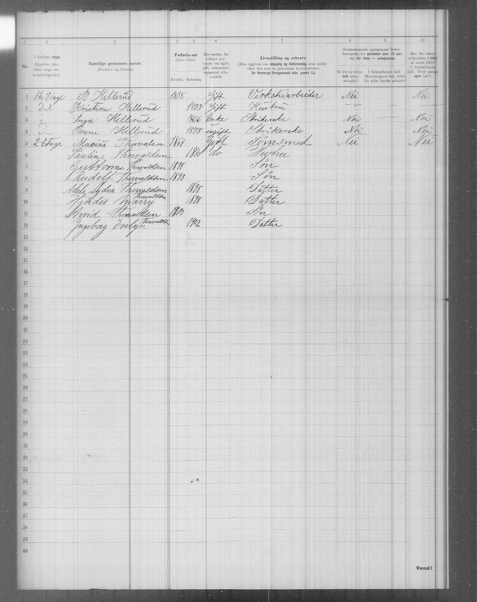 OBA, Municipal Census 1902 for Kristiania, 1902, p. 4407