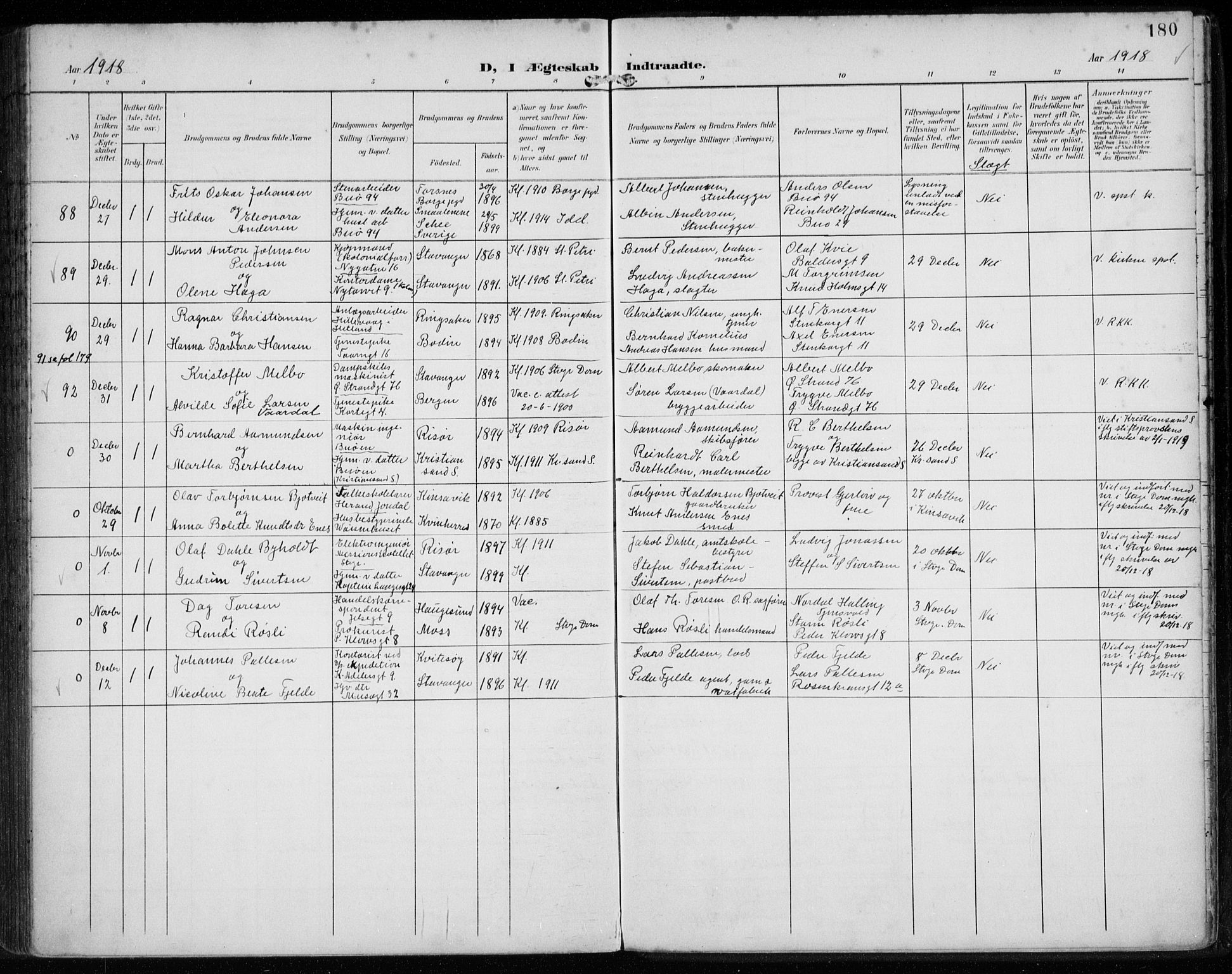 St. Petri sokneprestkontor, AV/SAST-A-101813/002/A/L0003: Parish register (official) no. A 24, 1900-1921, p. 180