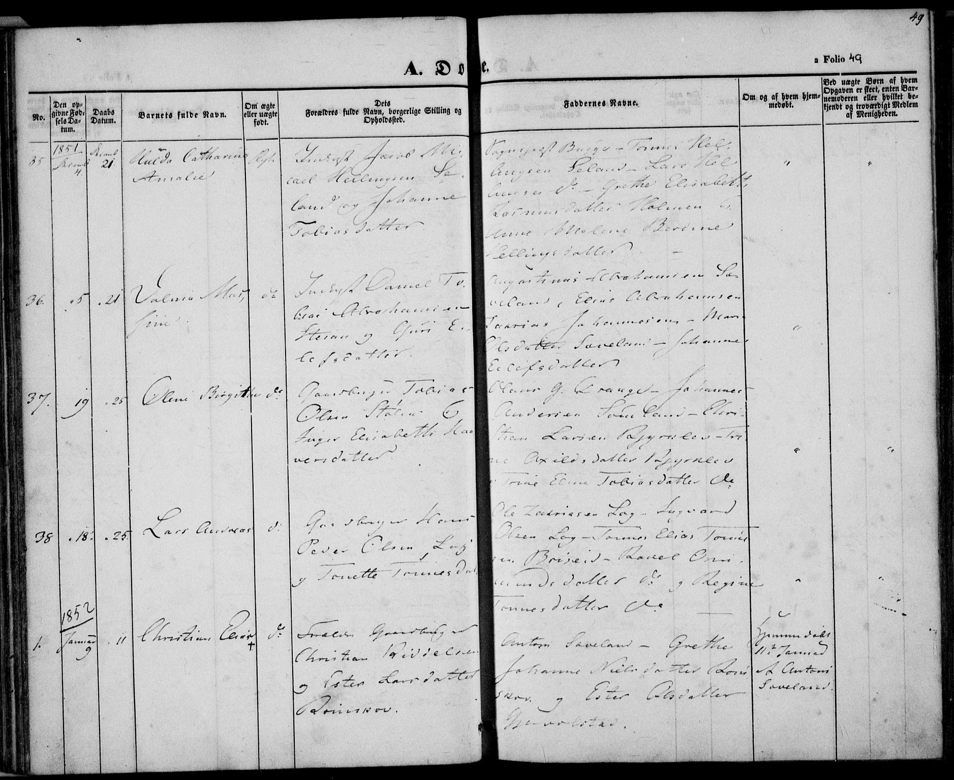 Herad sokneprestkontor, AV/SAK-1111-0018/F/Fa/Faa/L0004: Parish register (official) no. A 4, 1844-1853, p. 49