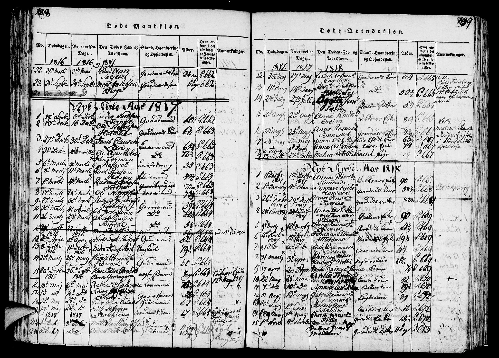 Eid sokneprestembete, AV/SAB-A-82301/H/Haa/Haaa/L0005: Parish register (official) no. A 5, 1816-1830, p. 188-189