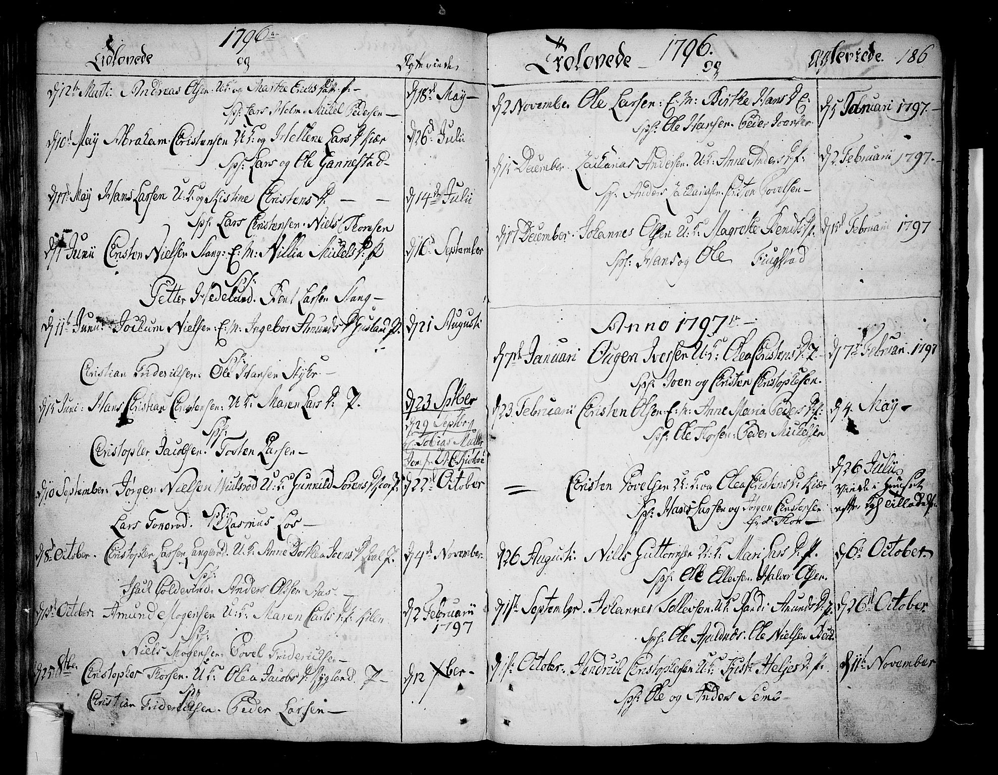 Borre kirkebøker, SAKO/A-338/F/Fa/L0002: Parish register (official) no. I 2, 1752-1806, p. 186