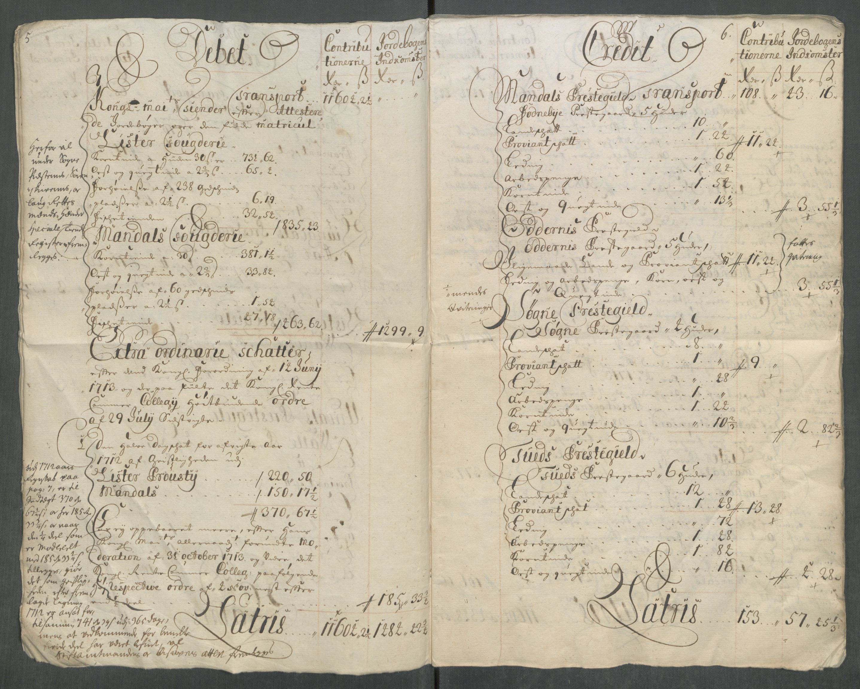 Rentekammeret inntil 1814, Reviderte regnskaper, Fogderegnskap, RA/EA-4092/R43/L2556: Fogderegnskap Lista og Mandal, 1713, p. 7