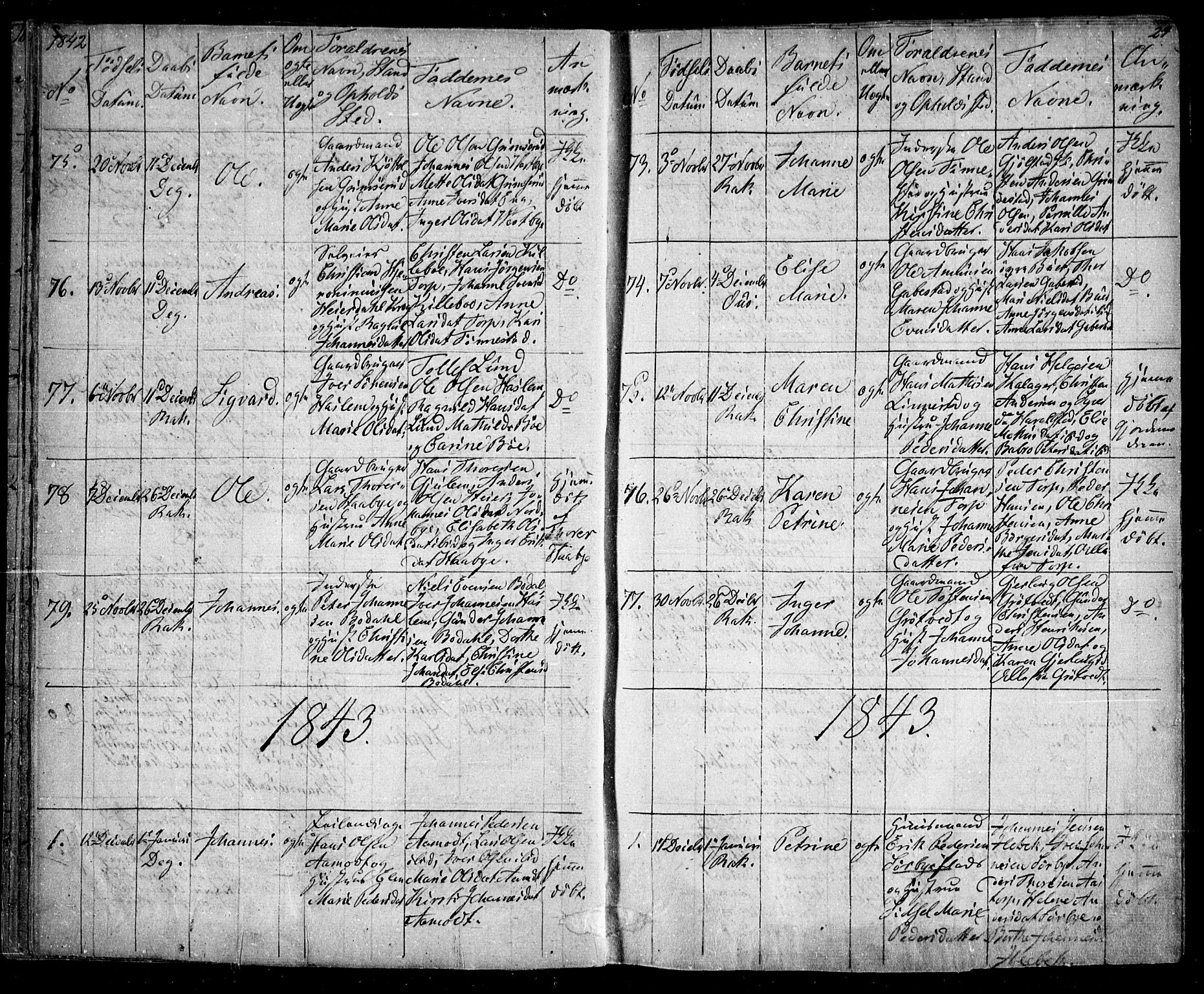 Rakkestad prestekontor Kirkebøker, AV/SAO-A-2008/F/Fa/L0008: Parish register (official) no. I 8, 1842-1849, p. 23-24