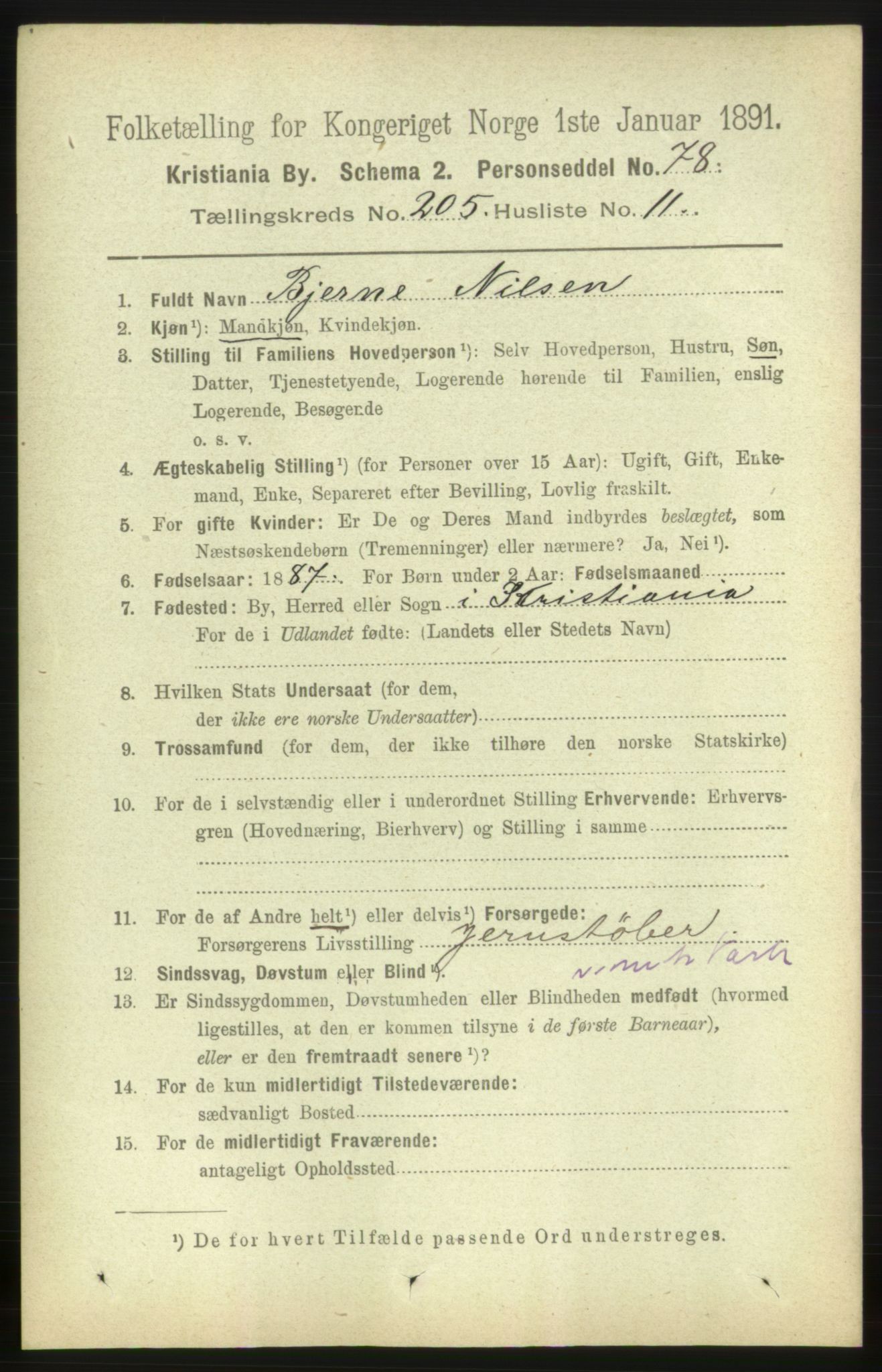 RA, 1891 census for 0301 Kristiania, 1891, p. 123813