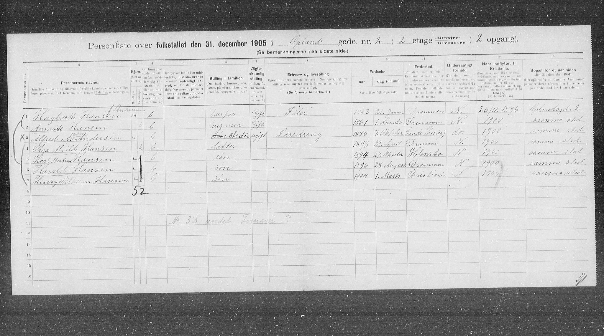 OBA, Municipal Census 1905 for Kristiania, 1905, p. 39820