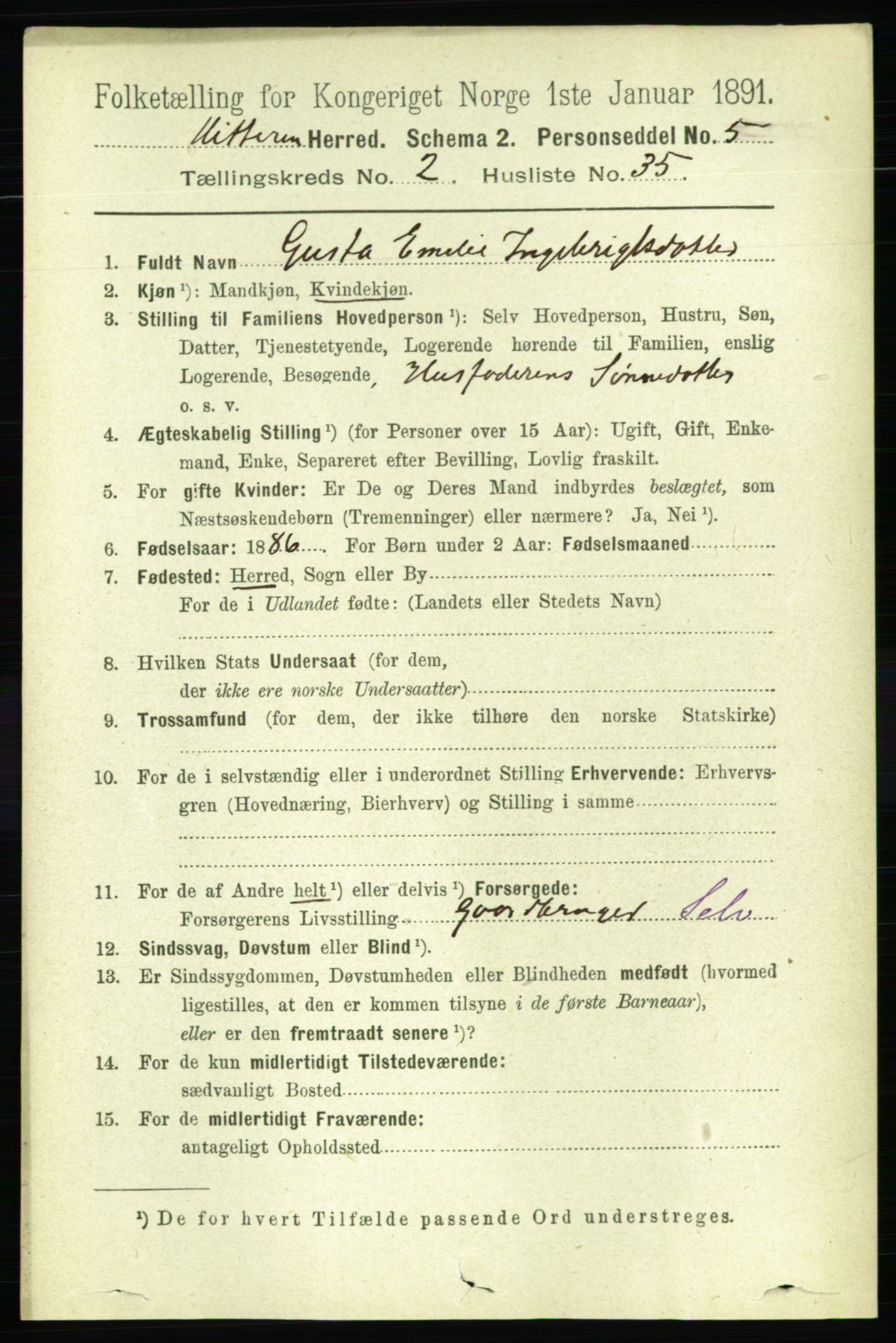 RA, 1891 census for 1617 Hitra, 1891, p. 432