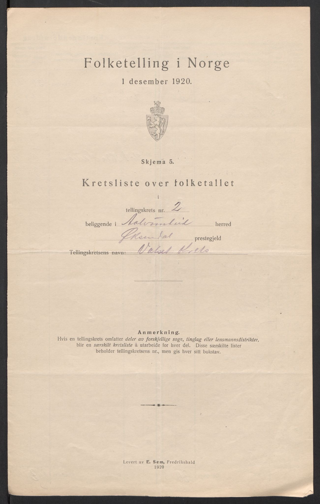 SAT, 1920 census for Ålvundeid, 1920, p. 12