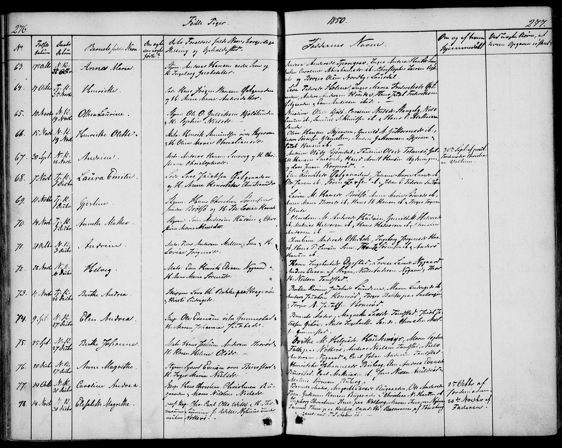 Nøtterøy kirkebøker, AV/SAKO-A-354/F/Fa/L0005: Parish register (official) no. I 5, 1839-1852, p. 276-277