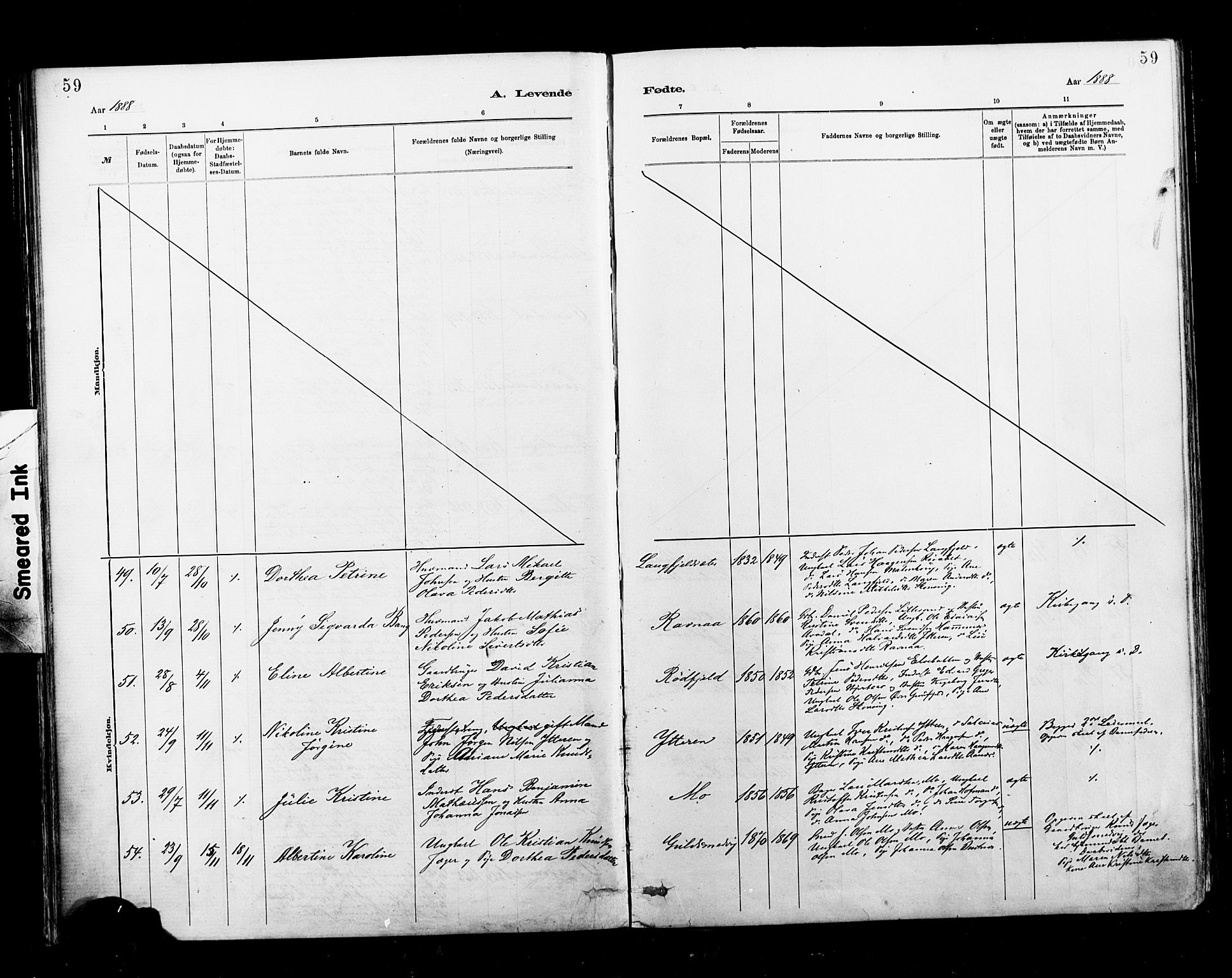 Ministerialprotokoller, klokkerbøker og fødselsregistre - Nordland, AV/SAT-A-1459/827/L0400: Parish register (official) no. 827A12, 1883-1903, p. 59