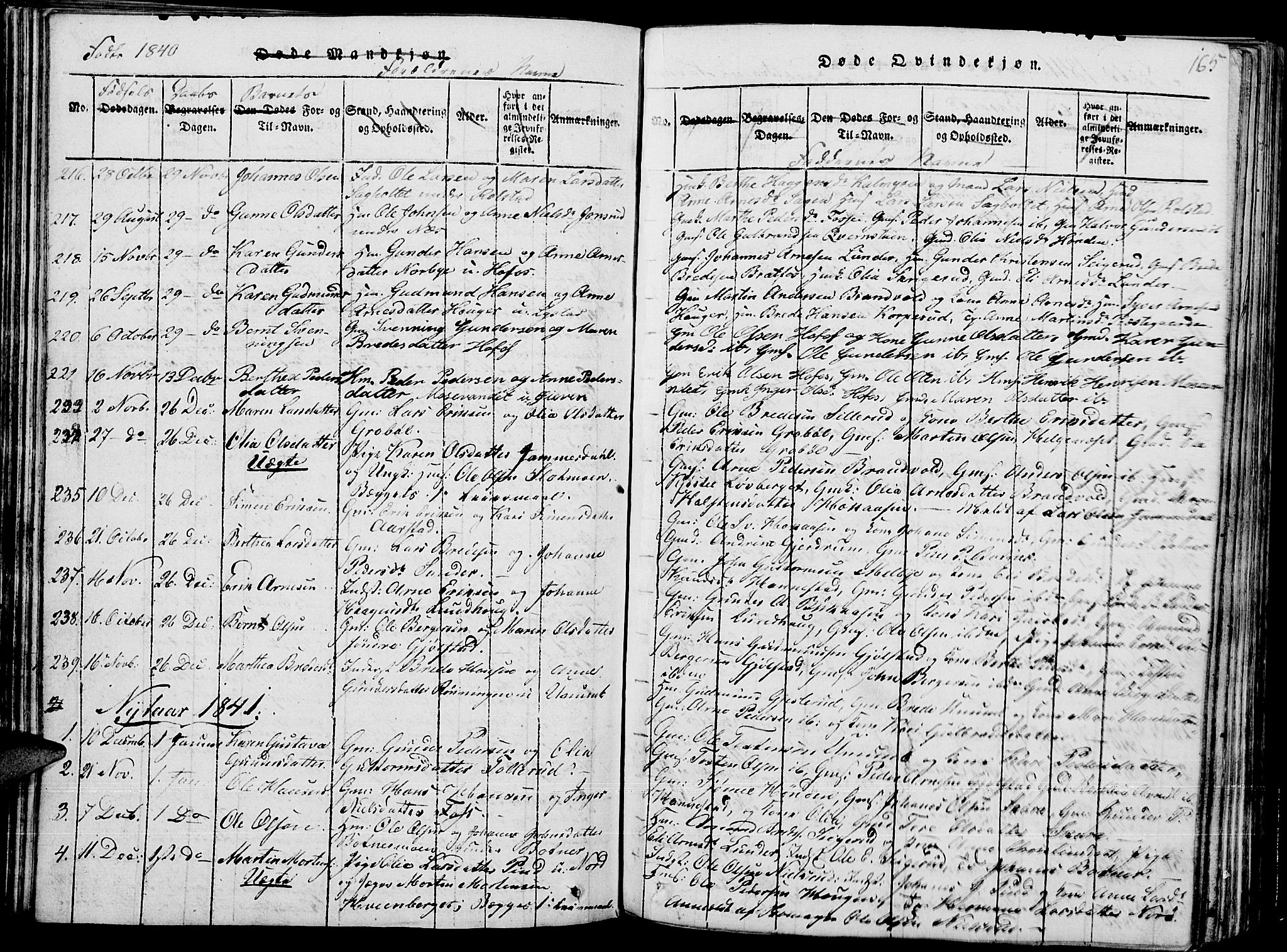 Grue prestekontor, SAH/PREST-036/H/Ha/Hab/L0001: Parish register (copy) no. 1, 1814-1841, p. 165