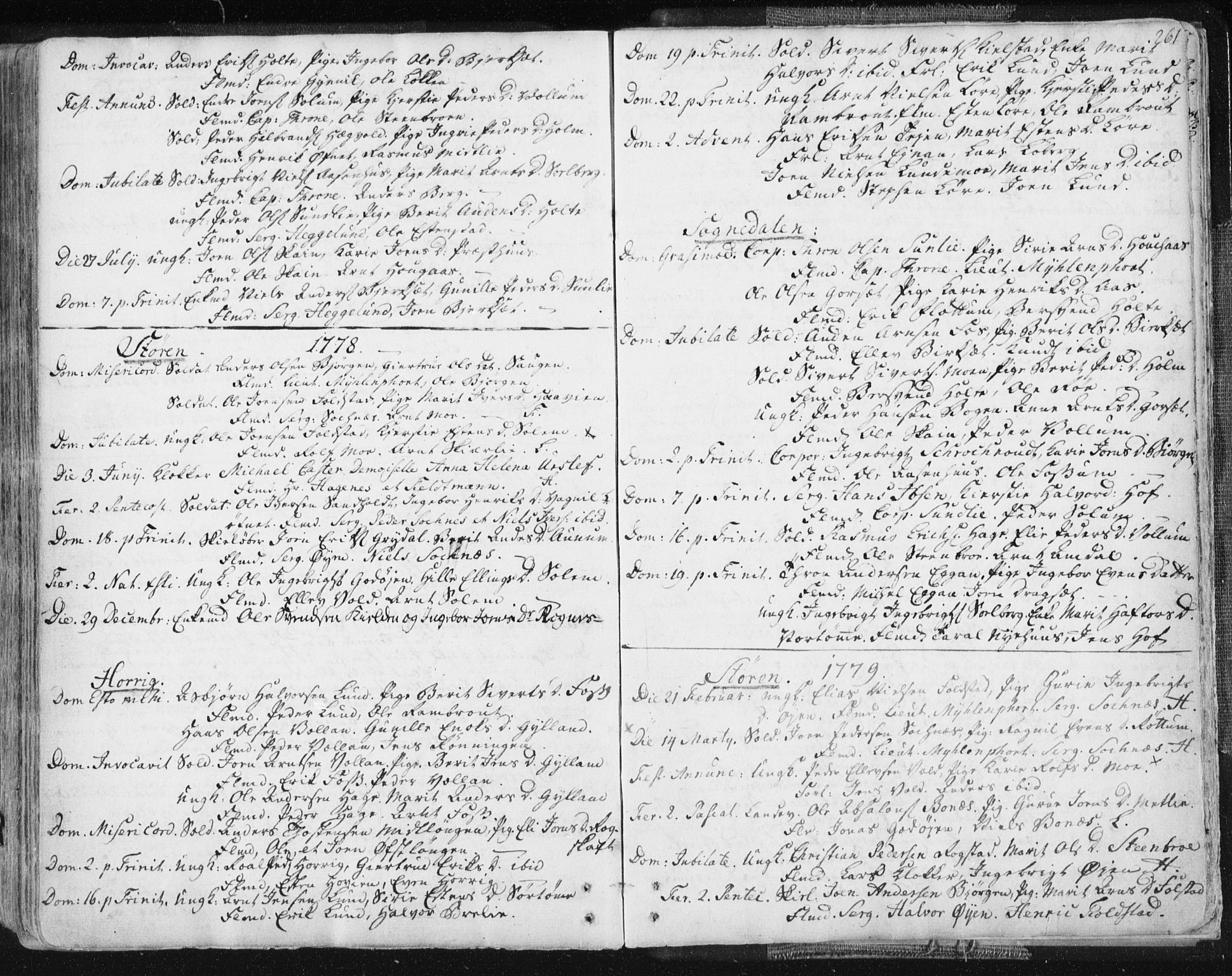 Ministerialprotokoller, klokkerbøker og fødselsregistre - Sør-Trøndelag, SAT/A-1456/687/L0991: Parish register (official) no. 687A02, 1747-1790, p. 261