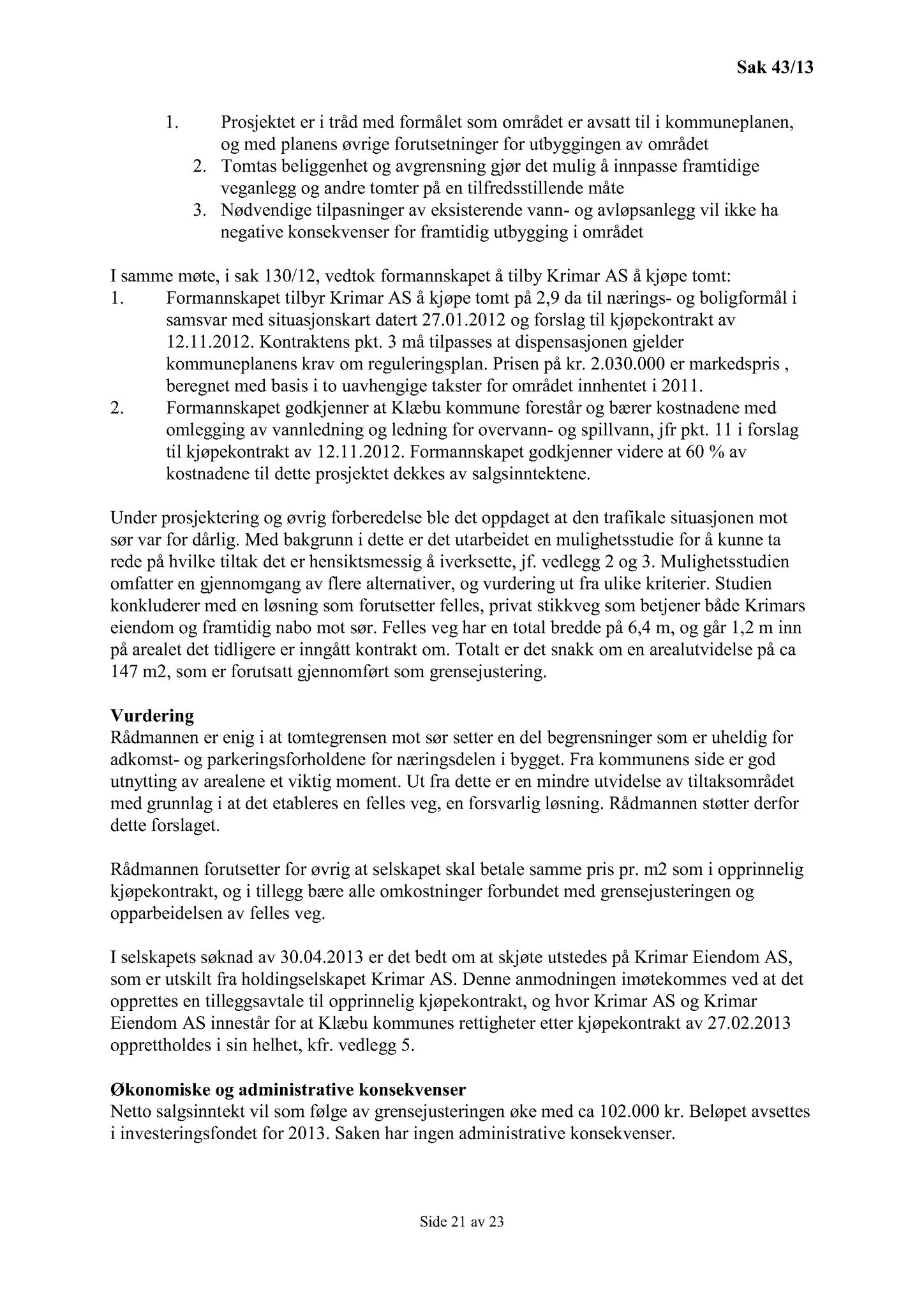 Klæbu Kommune, TRKO/KK/02-FS/L006: Formannsskapet - Møtedokumenter, 2013, p. 876