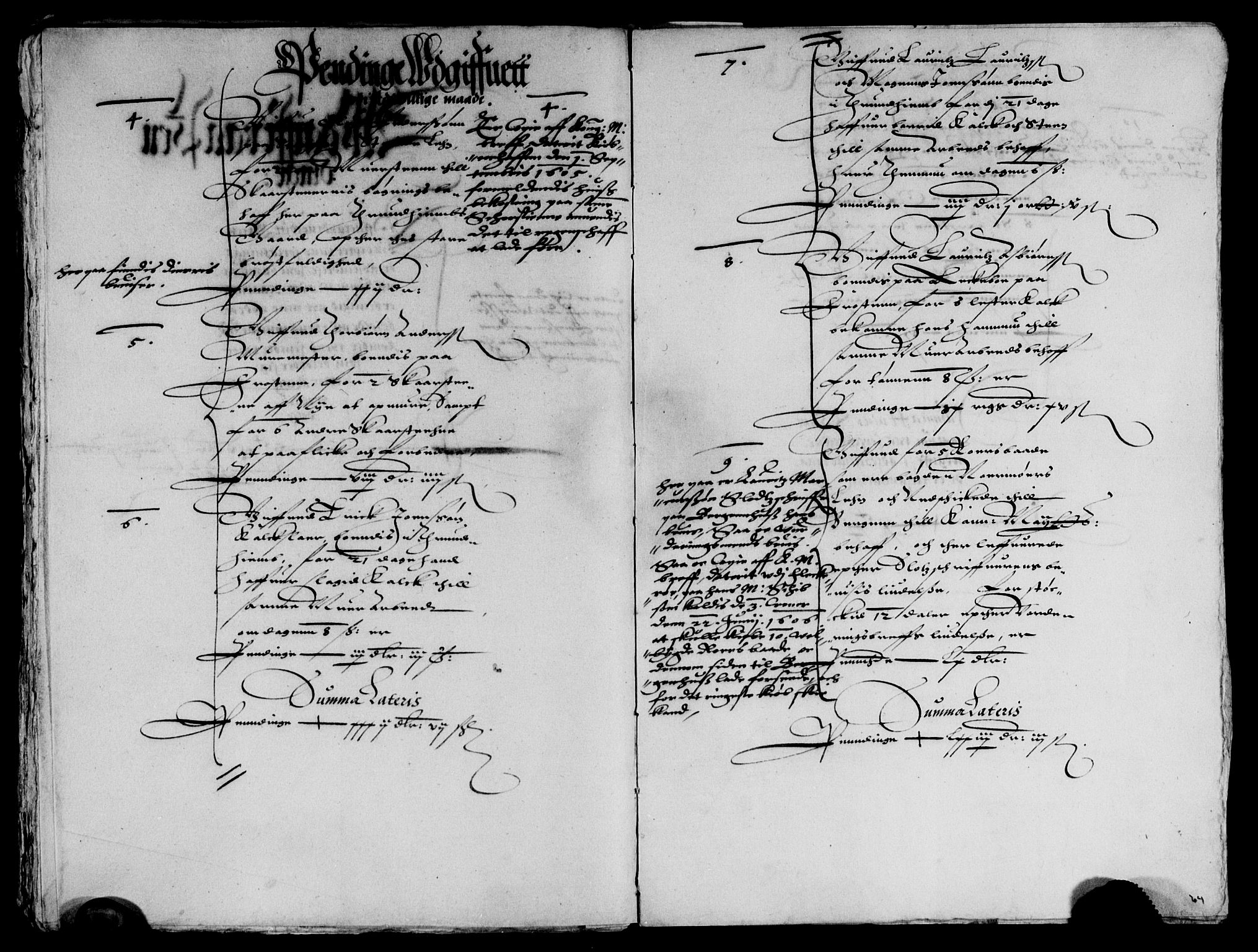 Rentekammeret inntil 1814, Reviderte regnskaper, Lensregnskaper, AV/RA-EA-5023/R/Rb/Rbw/L0004: Trondheim len, 1603-1608