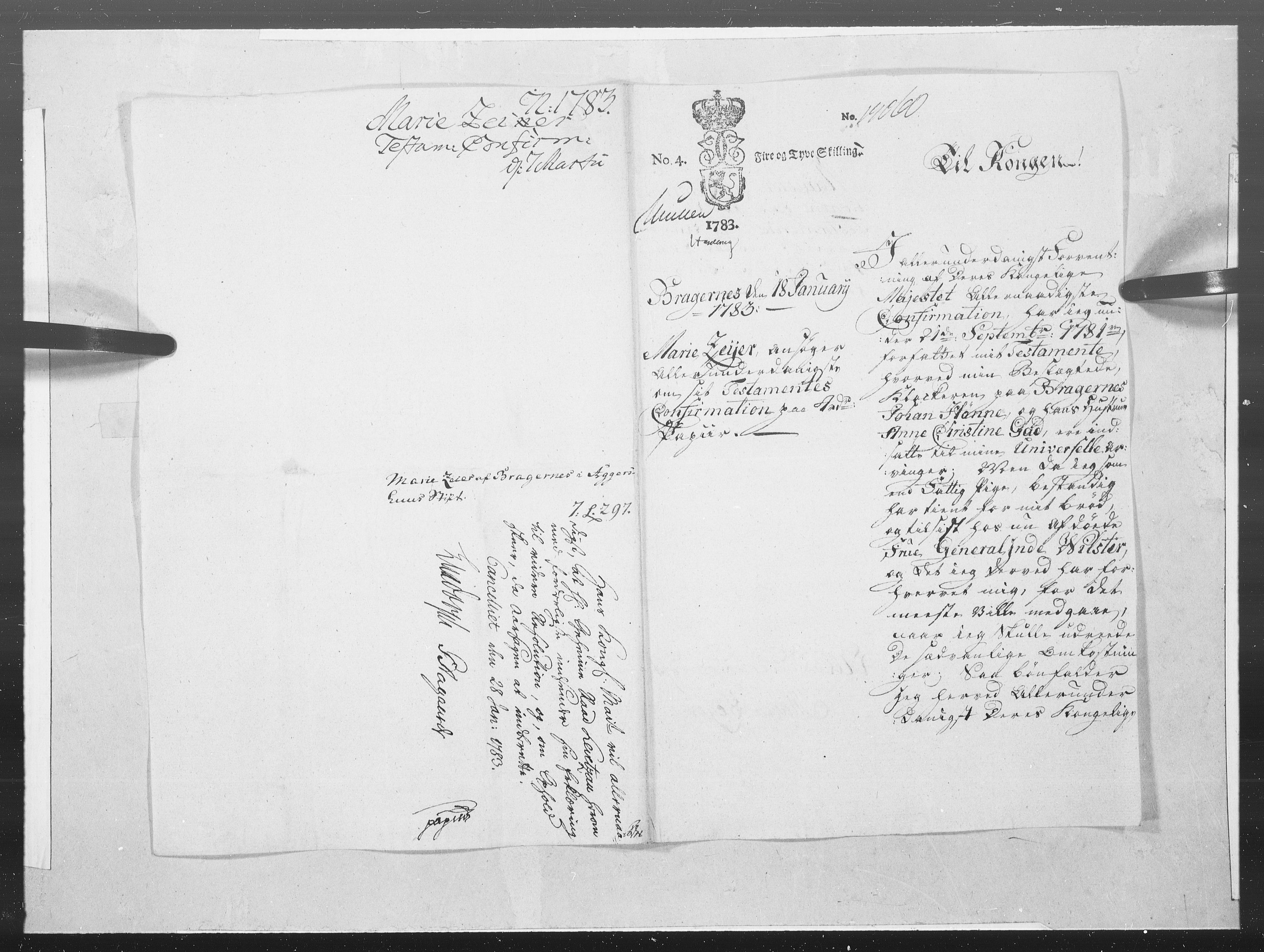 Danske Kanselli 1572-1799, RA/EA-3023/F/Fc/Fcc/Fcca/L0245: Norske innlegg 1572-1799, 1783, p. 245
