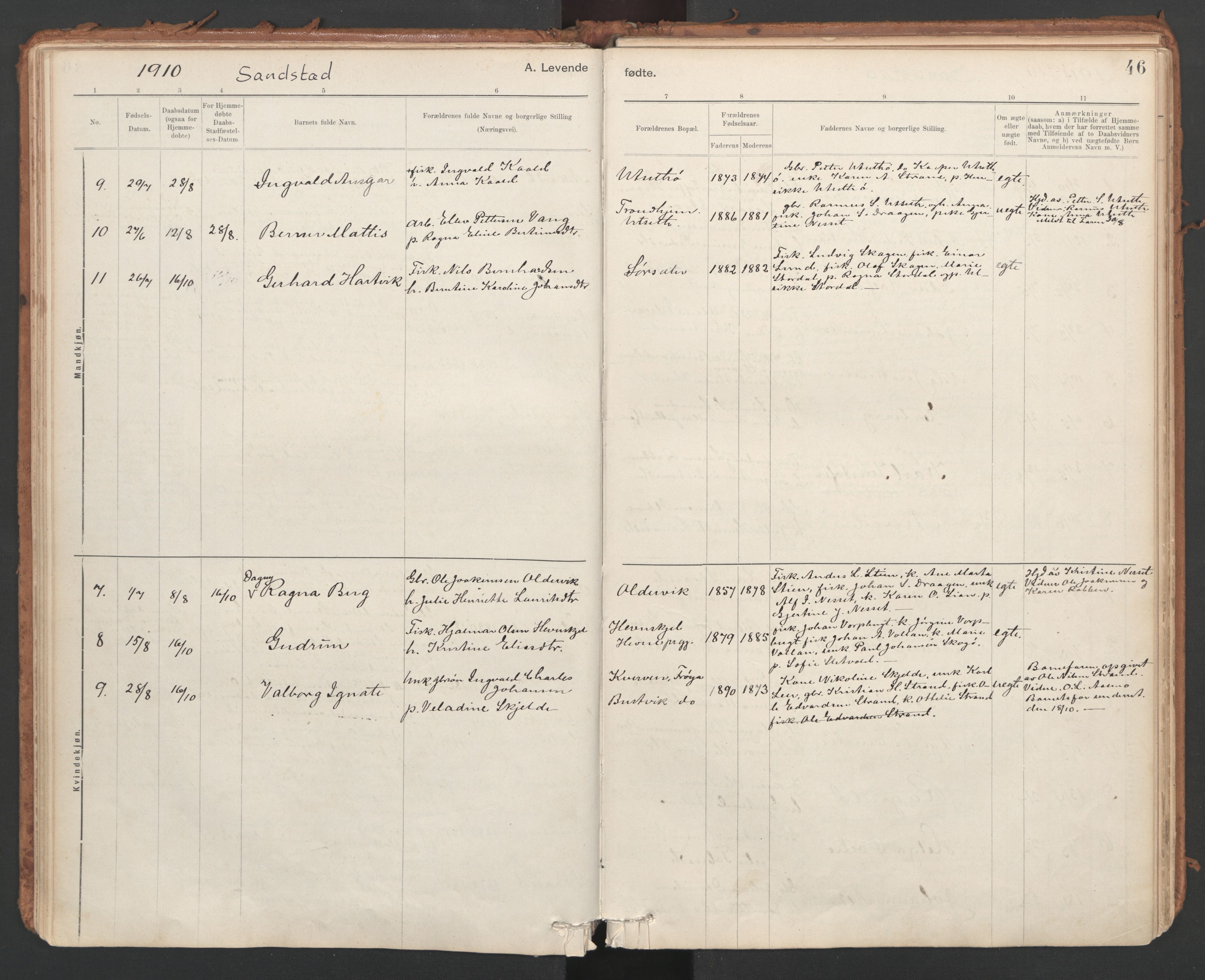 Ministerialprotokoller, klokkerbøker og fødselsregistre - Sør-Trøndelag, SAT/A-1456/639/L0572: Parish register (official) no. 639A01, 1890-1920, p. 46