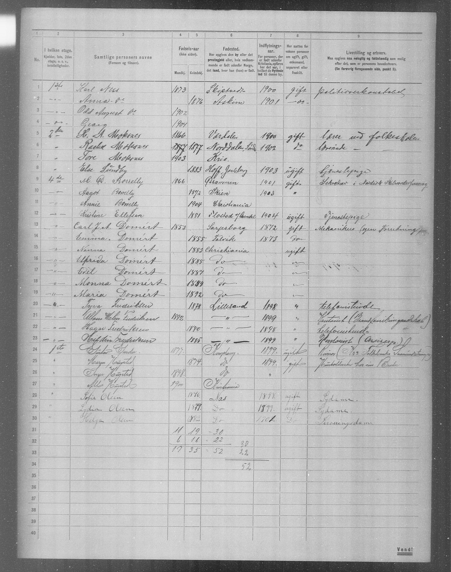 OBA, Municipal Census 1904 for Kristiania, 1904, p. 7548