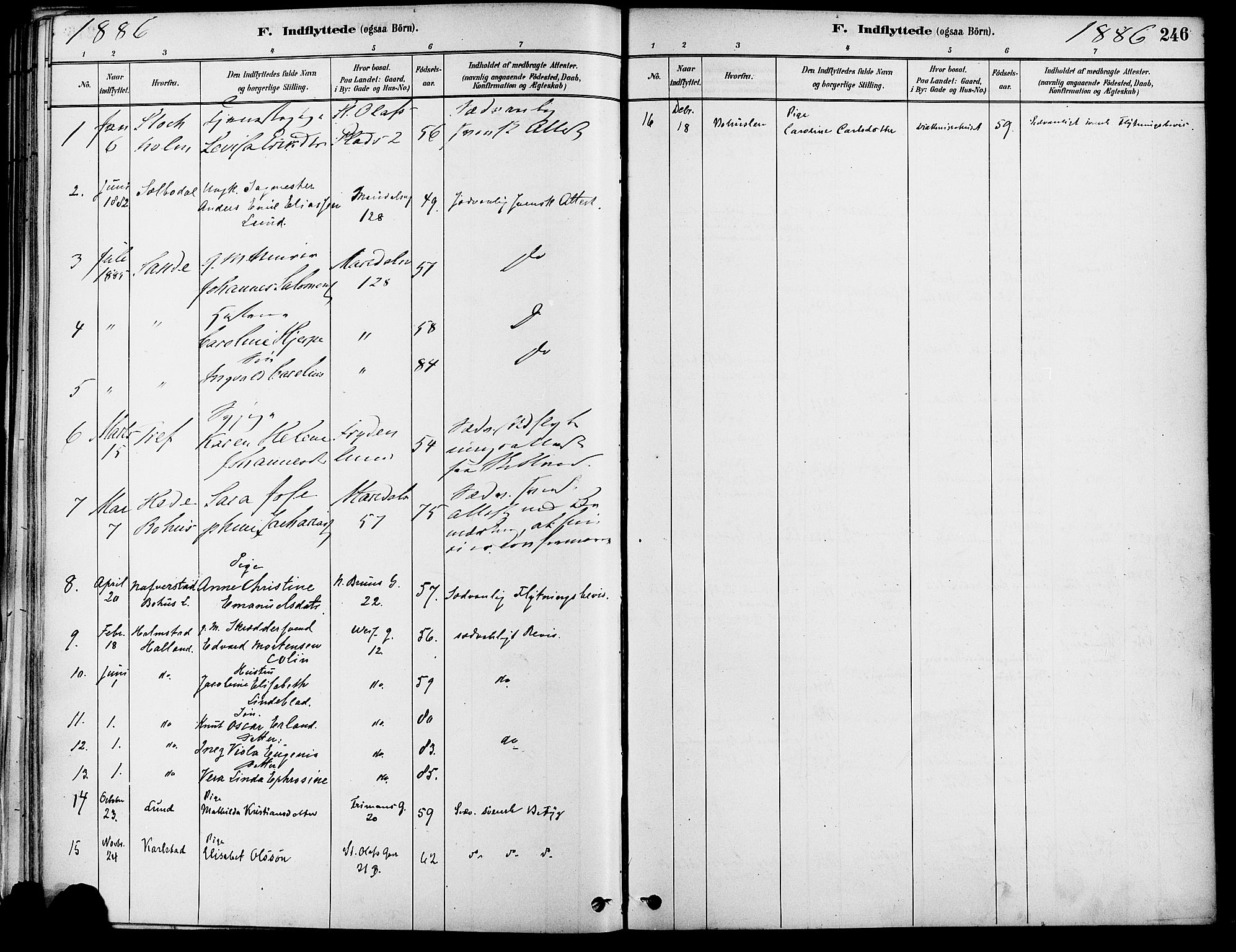 Gamle Aker prestekontor Kirkebøker, SAO/A-10617a/F/L0007: Parish register (official) no. 7, 1882-1890, p. 246