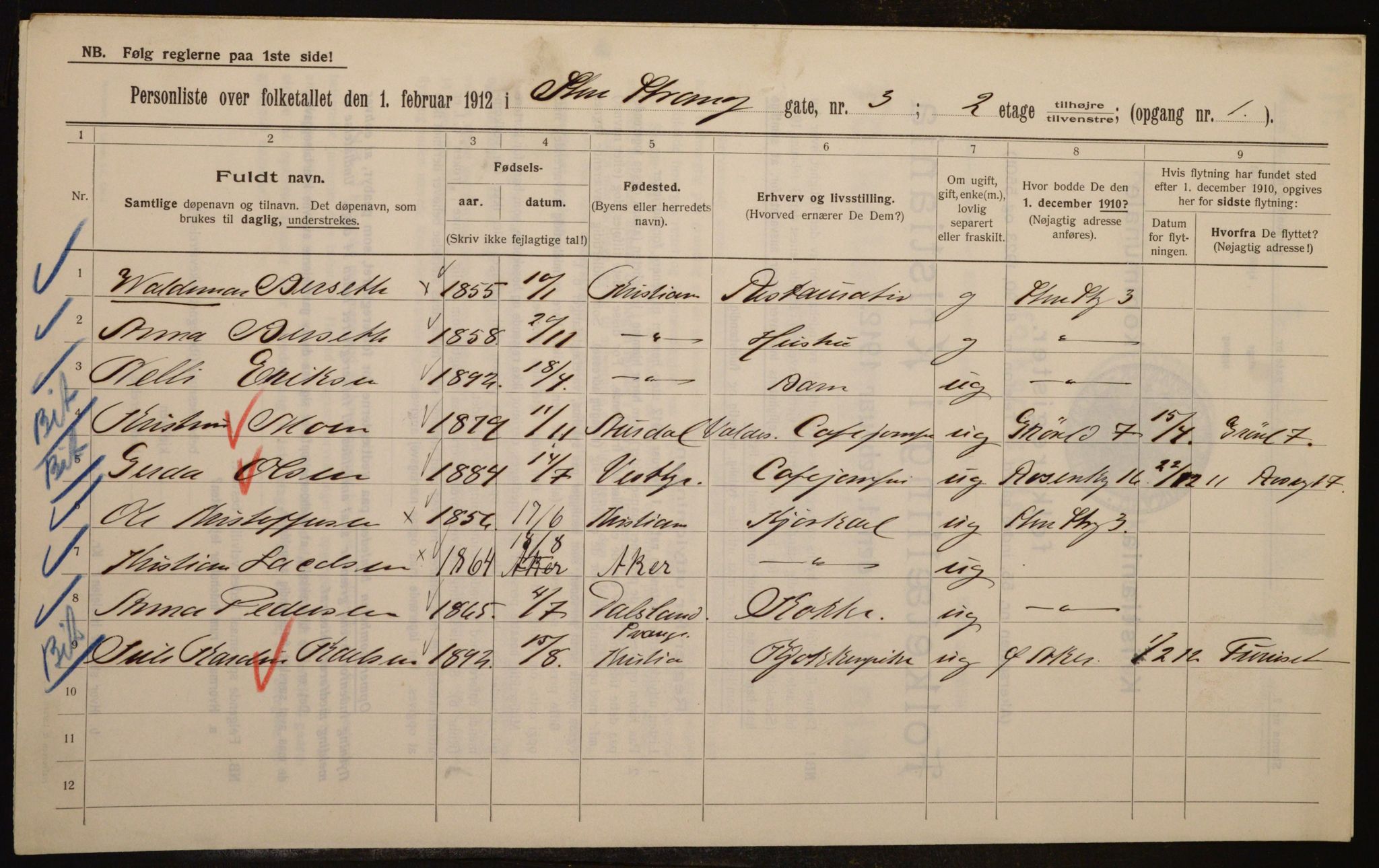 OBA, Municipal Census 1912 for Kristiania, 1912, p. 102918