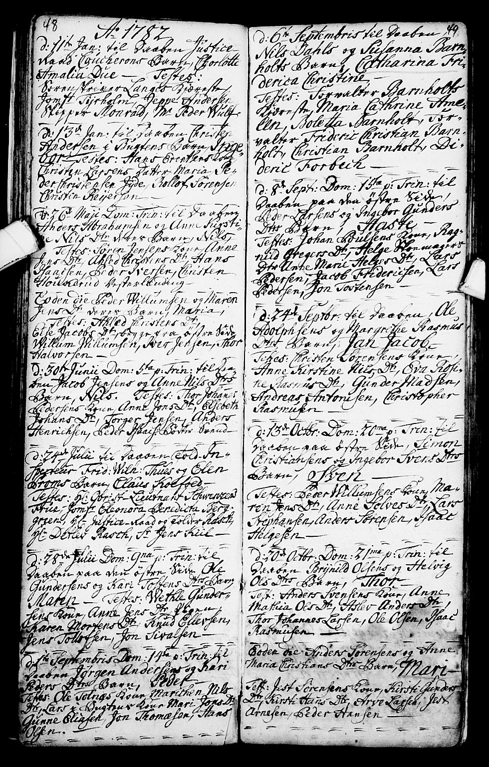 Porsgrunn kirkebøker , SAKO/A-104/G/Ga/L0001: Parish register (copy) no. I 1, 1766-1790, p. 48-49
