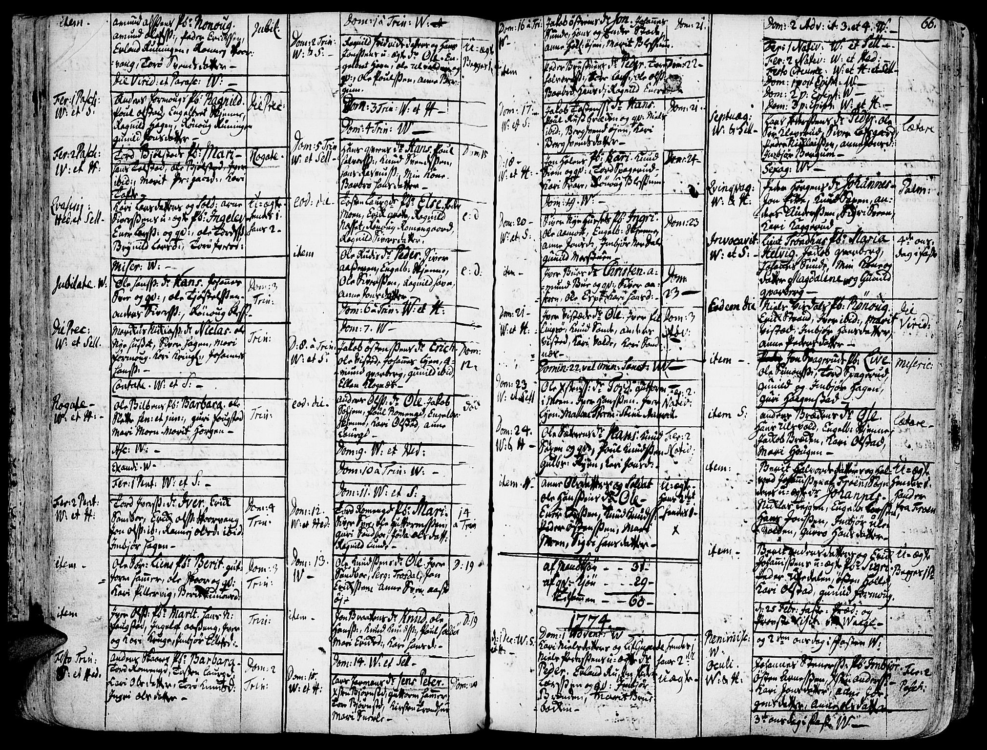 Vågå prestekontor, SAH/PREST-076/H/Ha/Haa/L0001: Parish register (official) no. 1, 1739-1810, p. 66