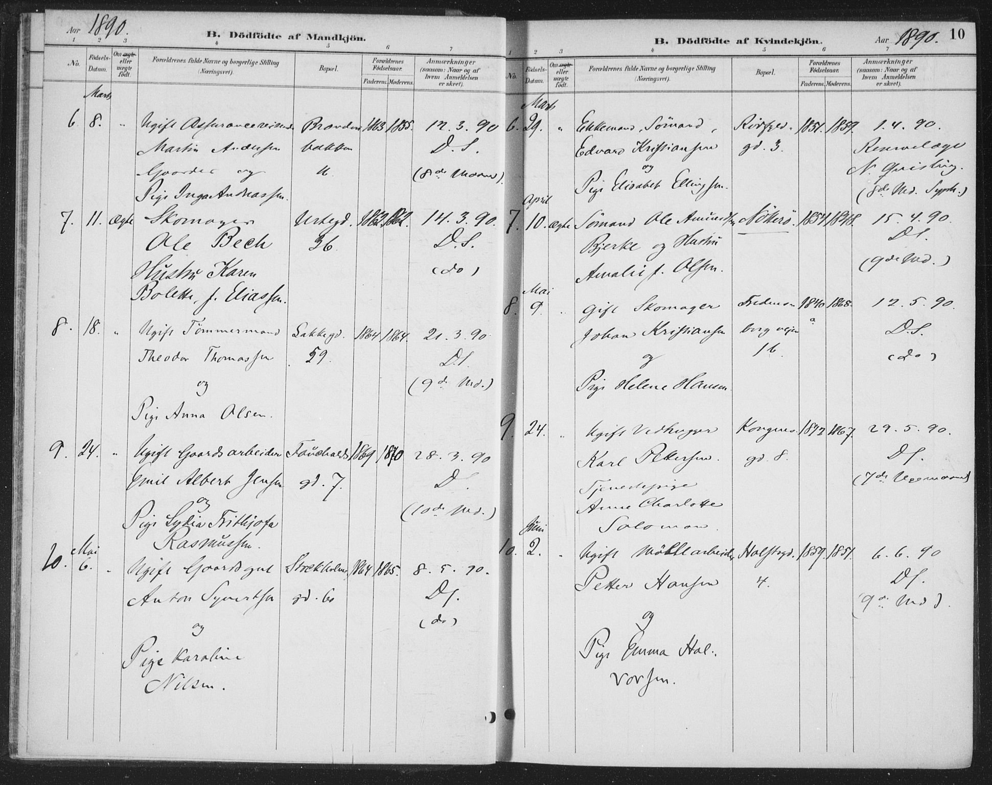 Rikshospitalet prestekontor Kirkebøker, AV/SAO-A-10309b/F/L0010: Parish register (official) no. 10, 1888-1912, p. 10