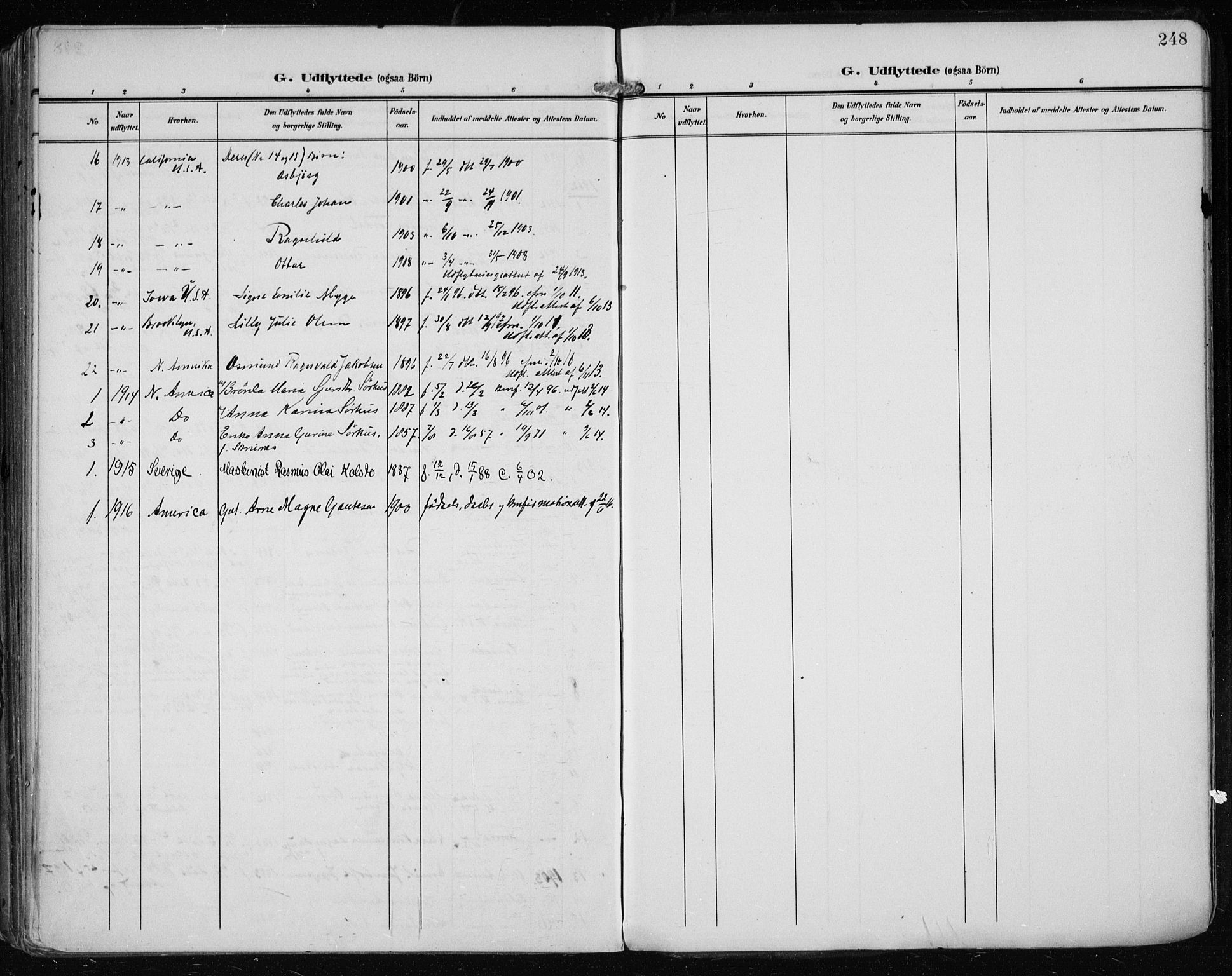 Haugesund sokneprestkontor, SAST/A -101863/H/Ha/Haa/L0008: Parish register (official) no. A 8, 1908-1921, p. 248