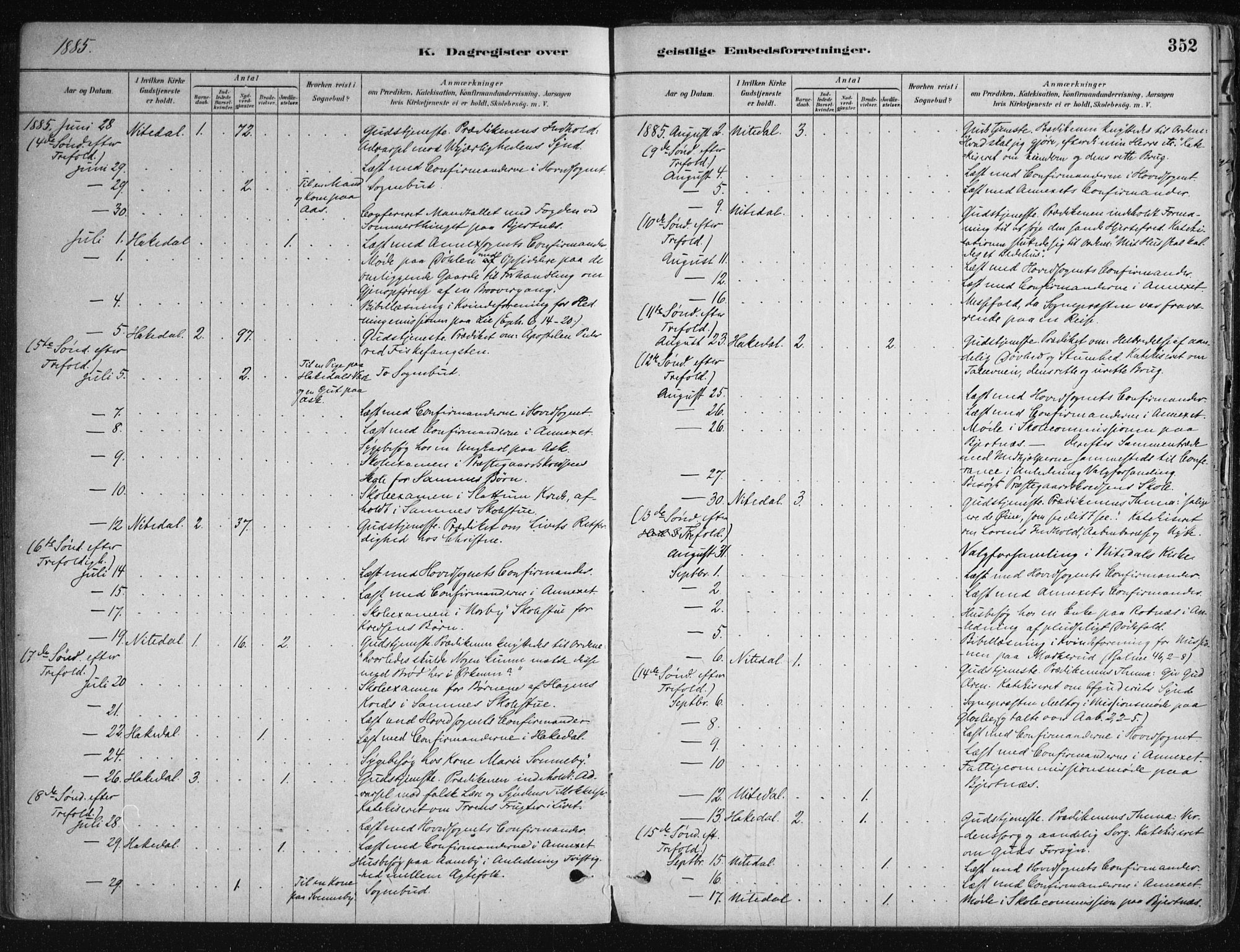 Nittedal prestekontor Kirkebøker, AV/SAO-A-10365a/F/Fa/L0007: Parish register (official) no. I 7, 1879-1901, p. 352