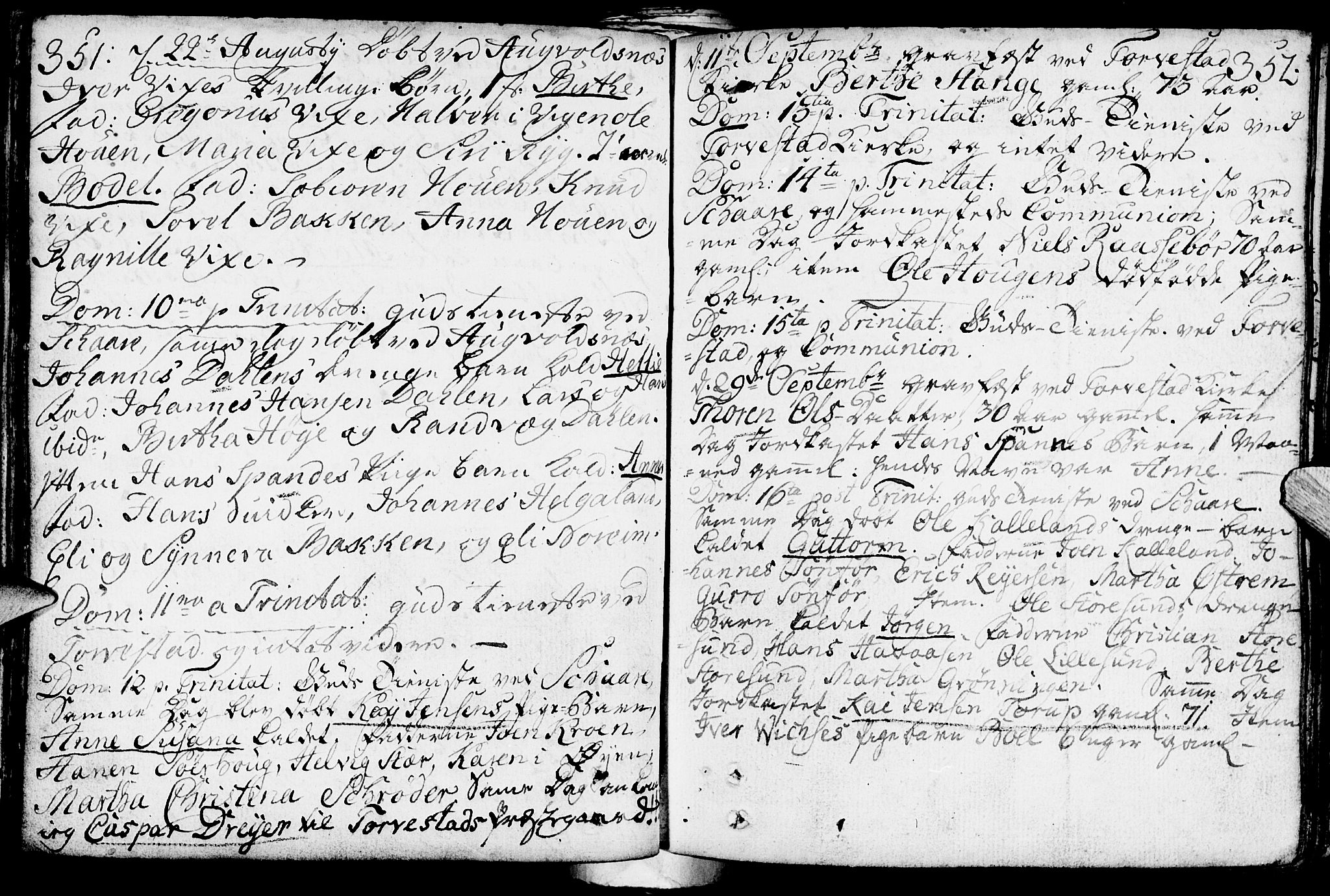 Torvastad sokneprestkontor, SAST/A -101857/H/Ha/Haa/L0001: Parish register (official) no. A 1, 1753-1800, p. 351-352