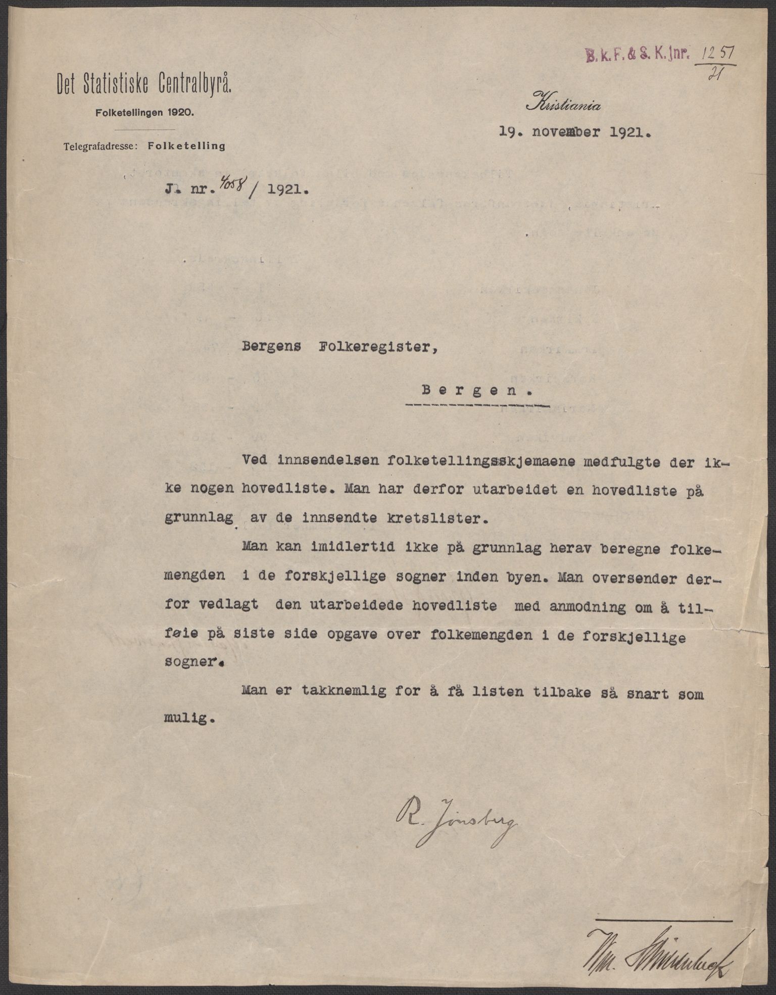 SAB, 1920 census for Bergen, 1920, p. 2