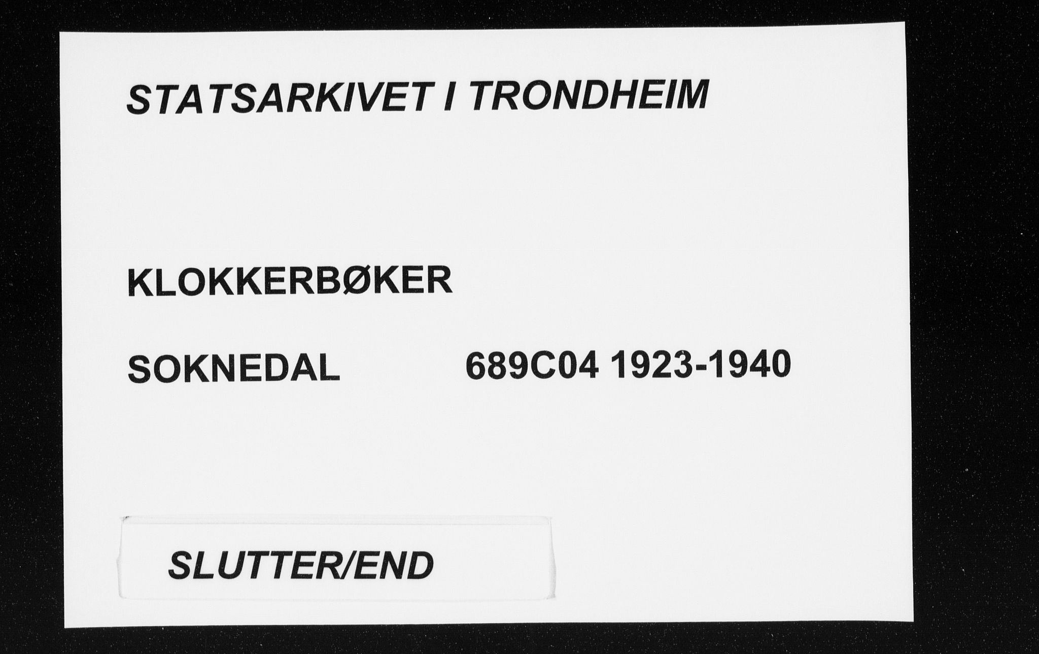 Ministerialprotokoller, klokkerbøker og fødselsregistre - Sør-Trøndelag, SAT/A-1456/689/L1045: Parish register (copy) no. 689C04, 1923-1940