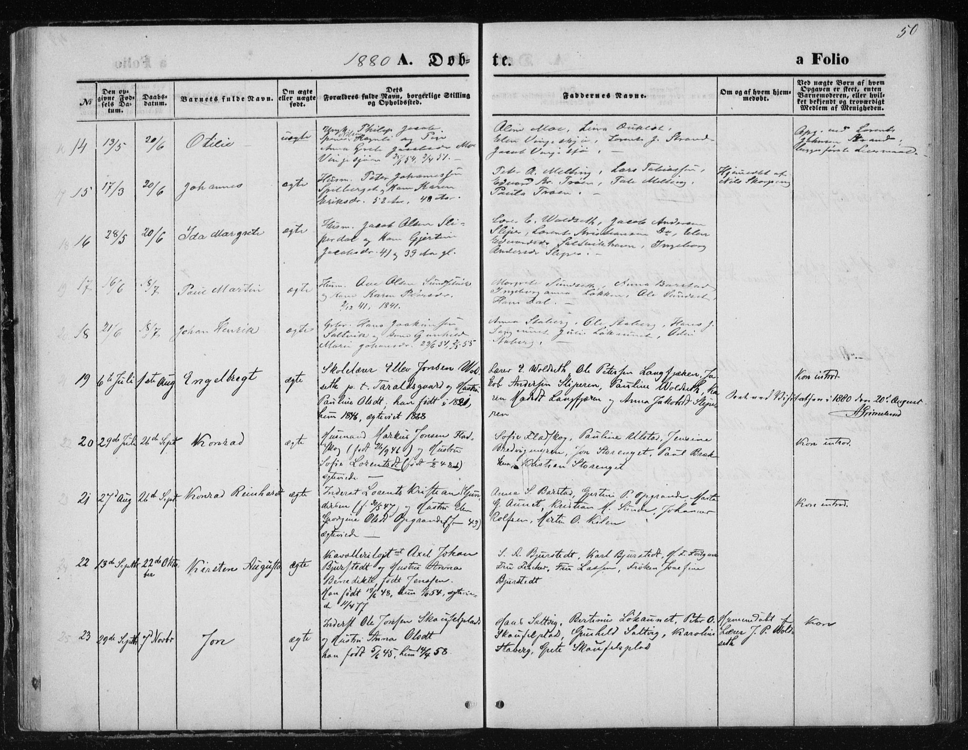 Ministerialprotokoller, klokkerbøker og fødselsregistre - Nord-Trøndelag, AV/SAT-A-1458/733/L0324: Parish register (official) no. 733A03, 1870-1883, p. 50