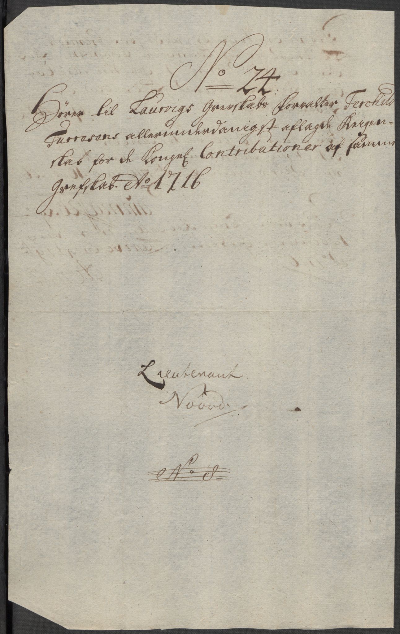 Rentekammeret inntil 1814, Reviderte regnskaper, Fogderegnskap, AV/RA-EA-4092/R33/L1987: Fogderegnskap Larvik grevskap, 1716-1717, p. 234