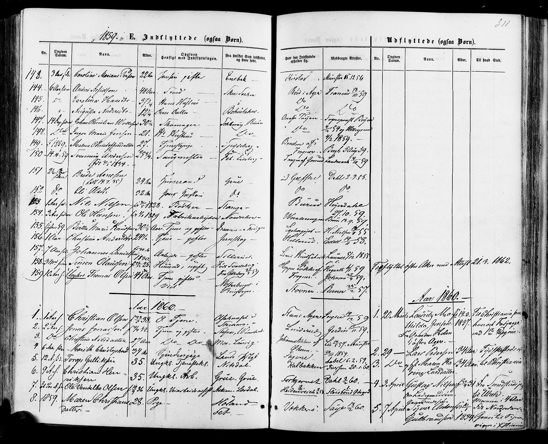 Vestre Aker prestekontor Kirkebøker, SAO/A-10025/F/Fa/L0005: Parish register (official) no. 5, 1859-1877, p. 311