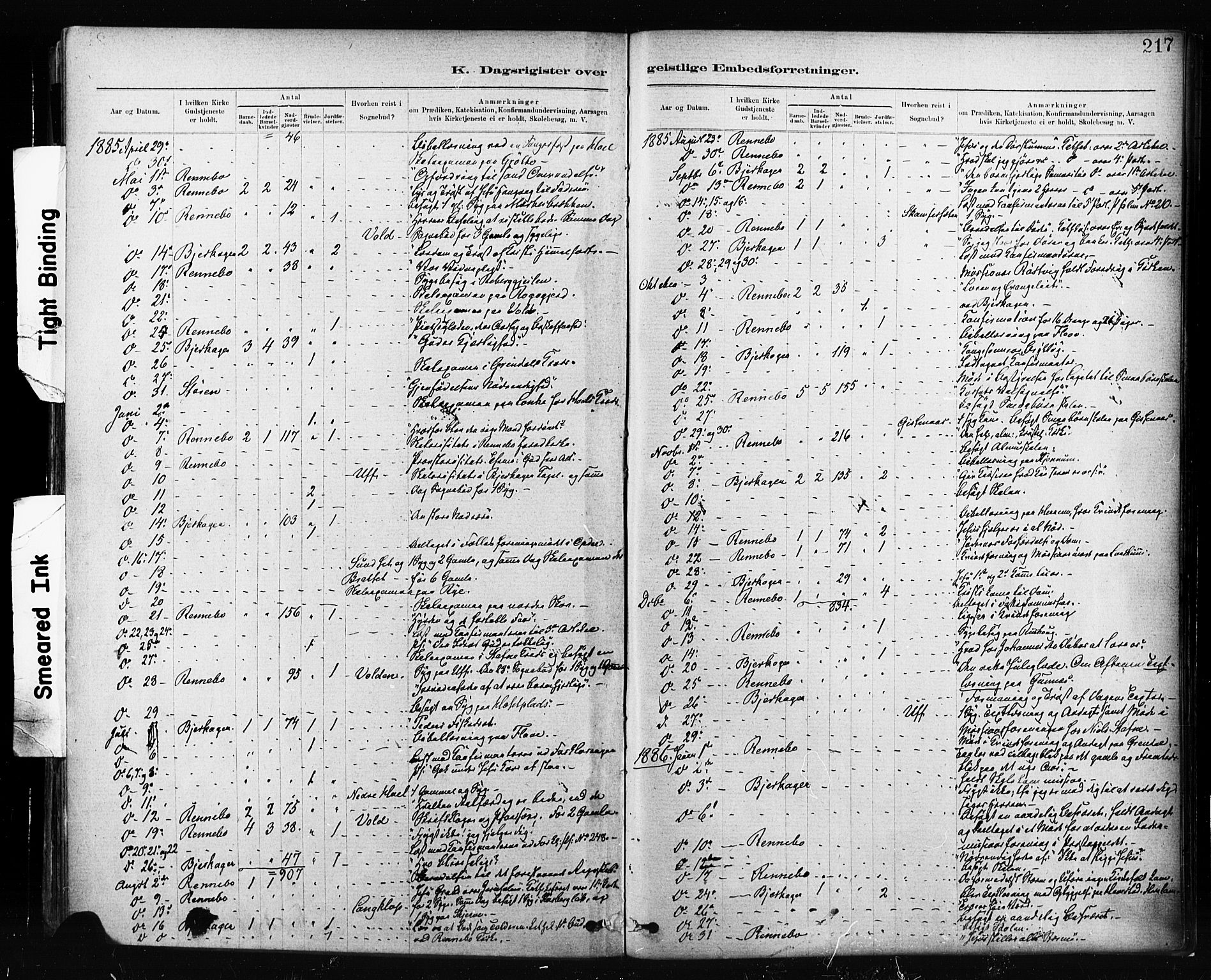 Ministerialprotokoller, klokkerbøker og fødselsregistre - Sør-Trøndelag, SAT/A-1456/674/L0871: Parish register (official) no. 674A03, 1880-1896, p. 217