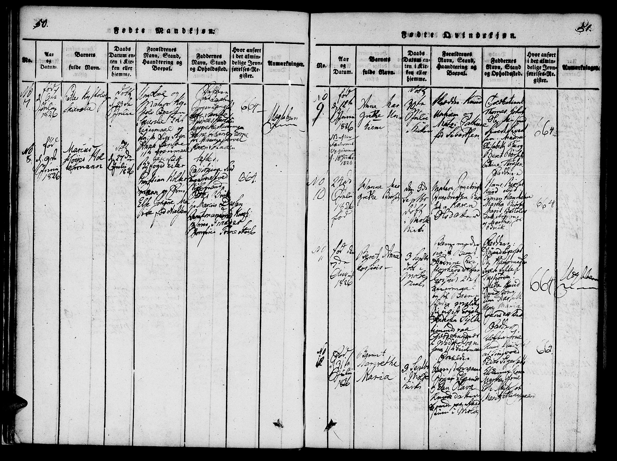 Ministerialprotokoller, klokkerbøker og fødselsregistre - Møre og Romsdal, AV/SAT-A-1454/558/L0688: Parish register (official) no. 558A02, 1818-1843, p. 50-51