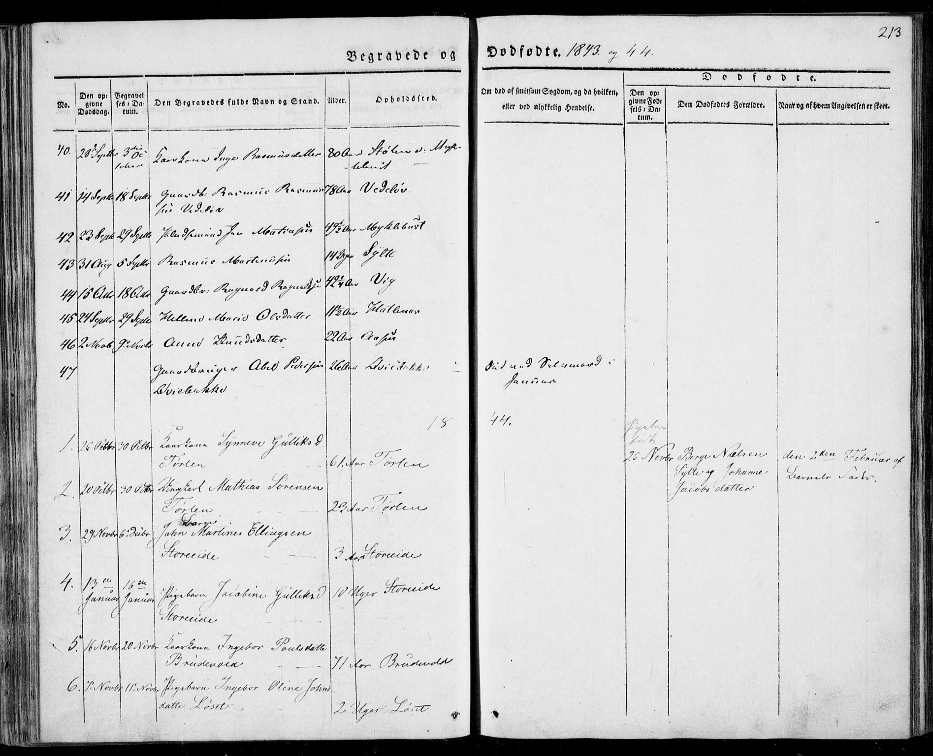 Ministerialprotokoller, klokkerbøker og fødselsregistre - Møre og Romsdal, AV/SAT-A-1454/501/L0005: Parish register (official) no. 501A05, 1831-1844, p. 213