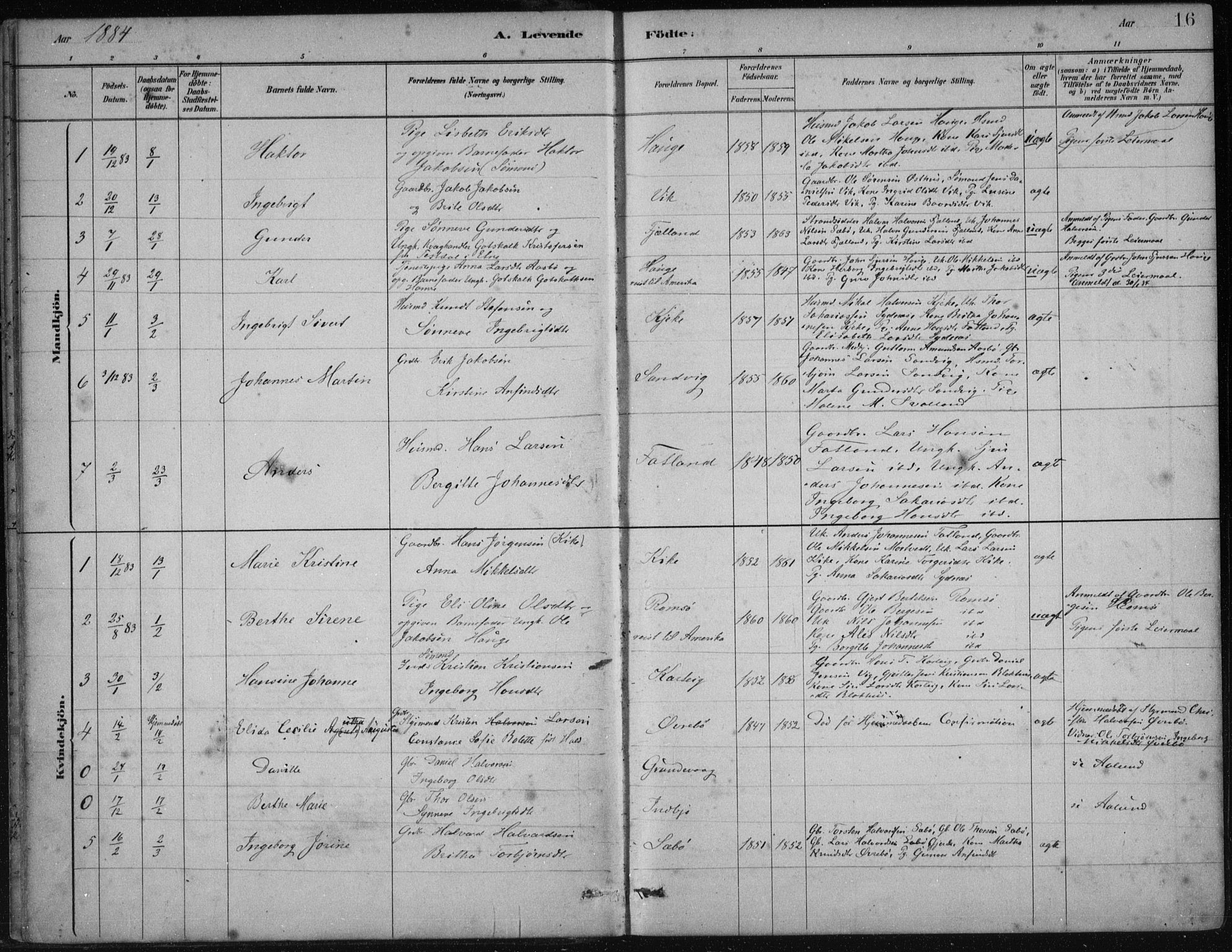 Fjelberg sokneprestembete, SAB/A-75201/H/Haa: Parish register (official) no. B  1, 1879-1919, p. 16