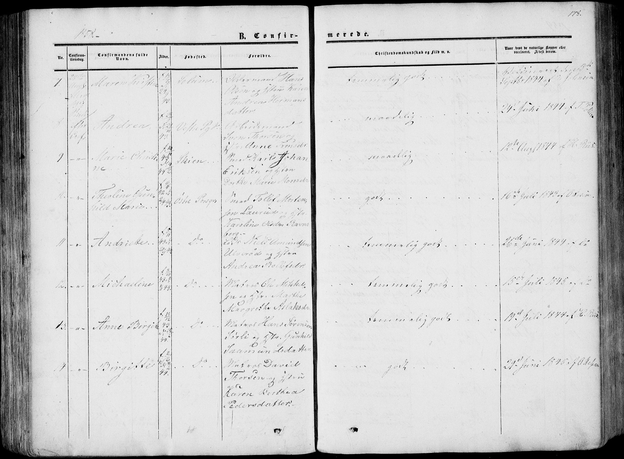 Porsgrunn kirkebøker , AV/SAKO-A-104/F/Fa/L0007: Parish register (official) no. 7, 1858-1877, p. 178