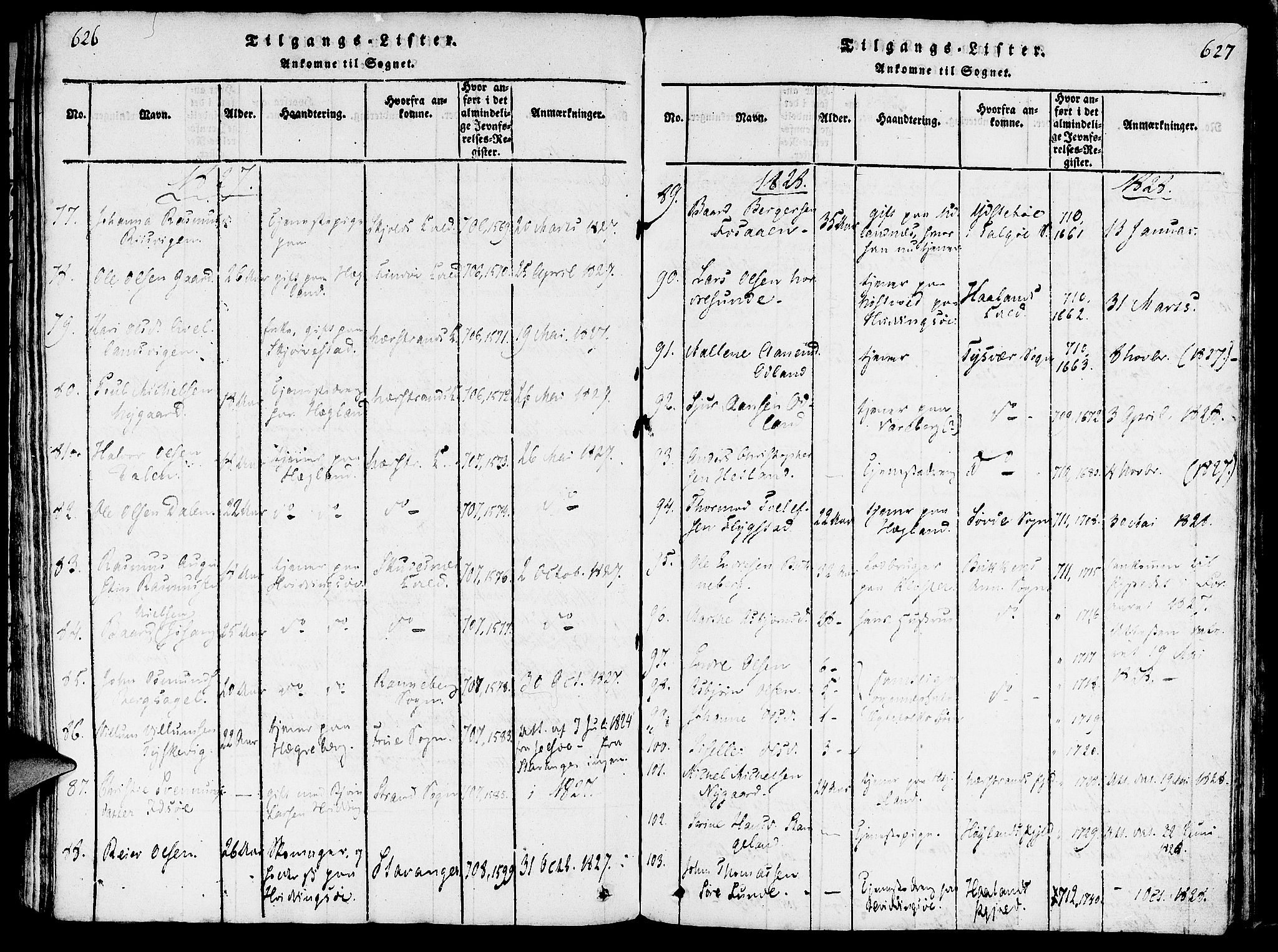 Rennesøy sokneprestkontor, SAST/A -101827/H/Ha/Haa/L0004: Parish register (official) no. A 4, 1816-1837, p. 626-627